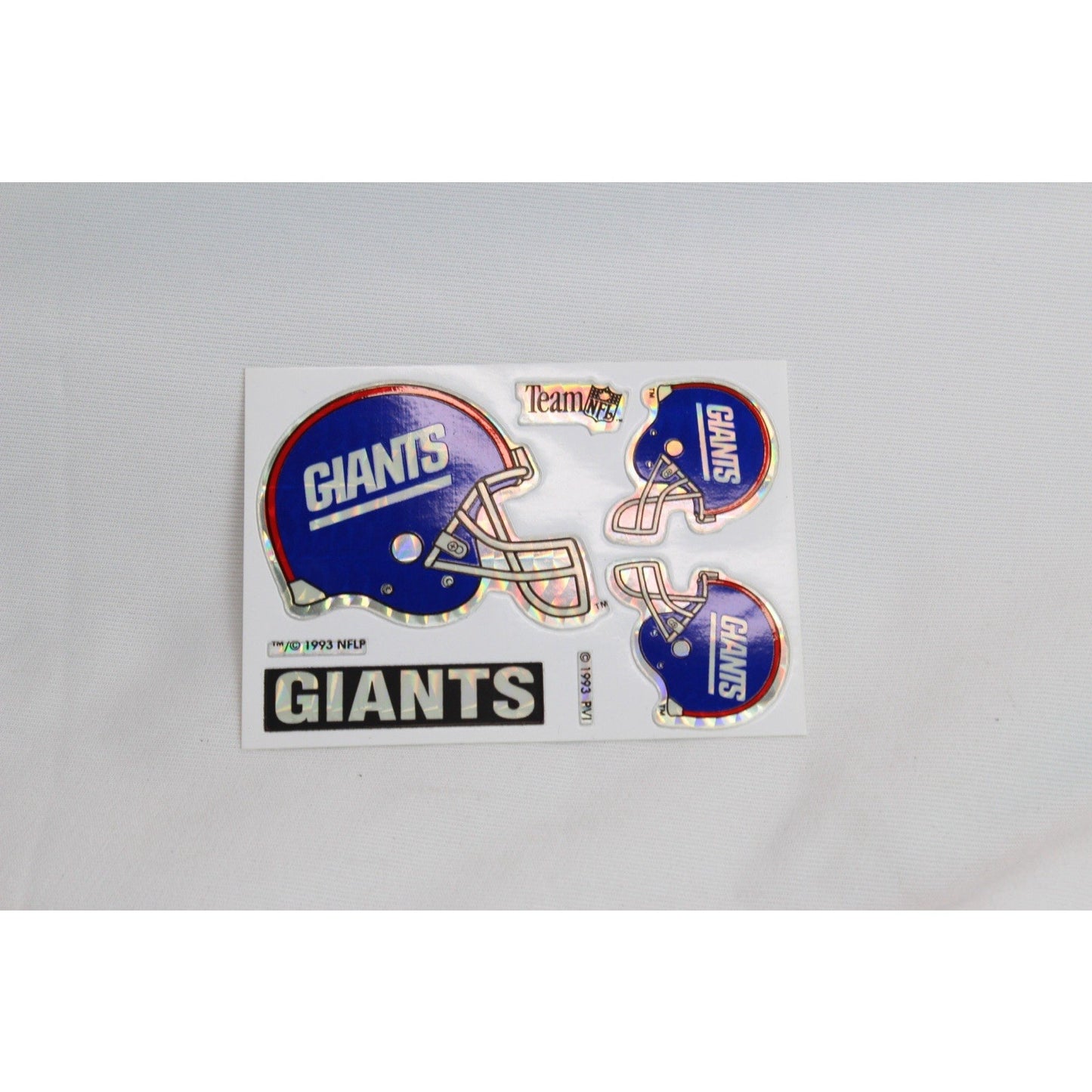 Vintage New York Giants Prism Helmet Stickers 1993 NFL Vending Machine Sticker