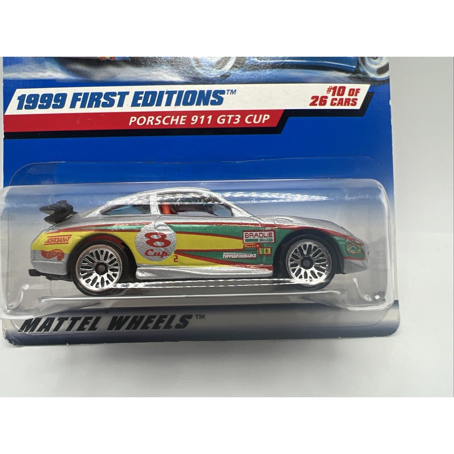Hot Wheels 1999 First Editions Porsche 911 GT3 Cup Silver Gray Track Race Car