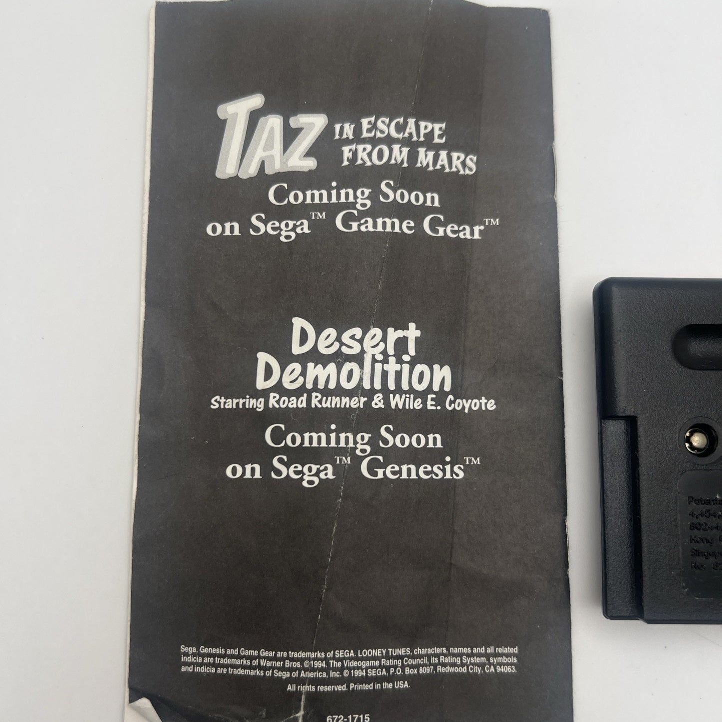 Taz In Escape From Mars Sega Genesis 1994 Video Game Tested Looney Tunes