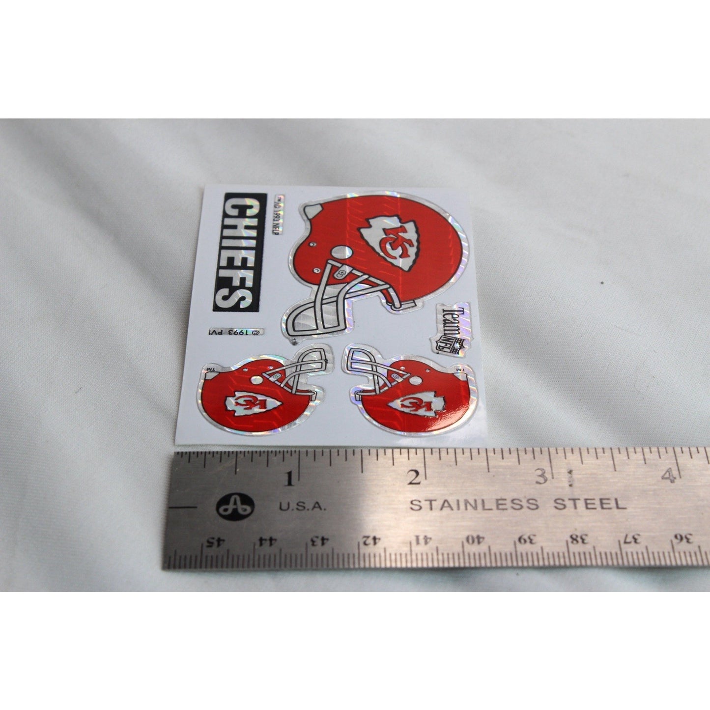 Kansas City Chiefs Vending Machine NFL Stickers Football Helmet Prism 1993 New