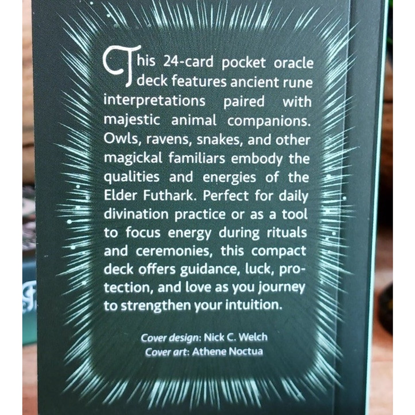 Witch’s Familiar Runic Oracle 24 card Deck and Guide Cards by Noctua Athene New