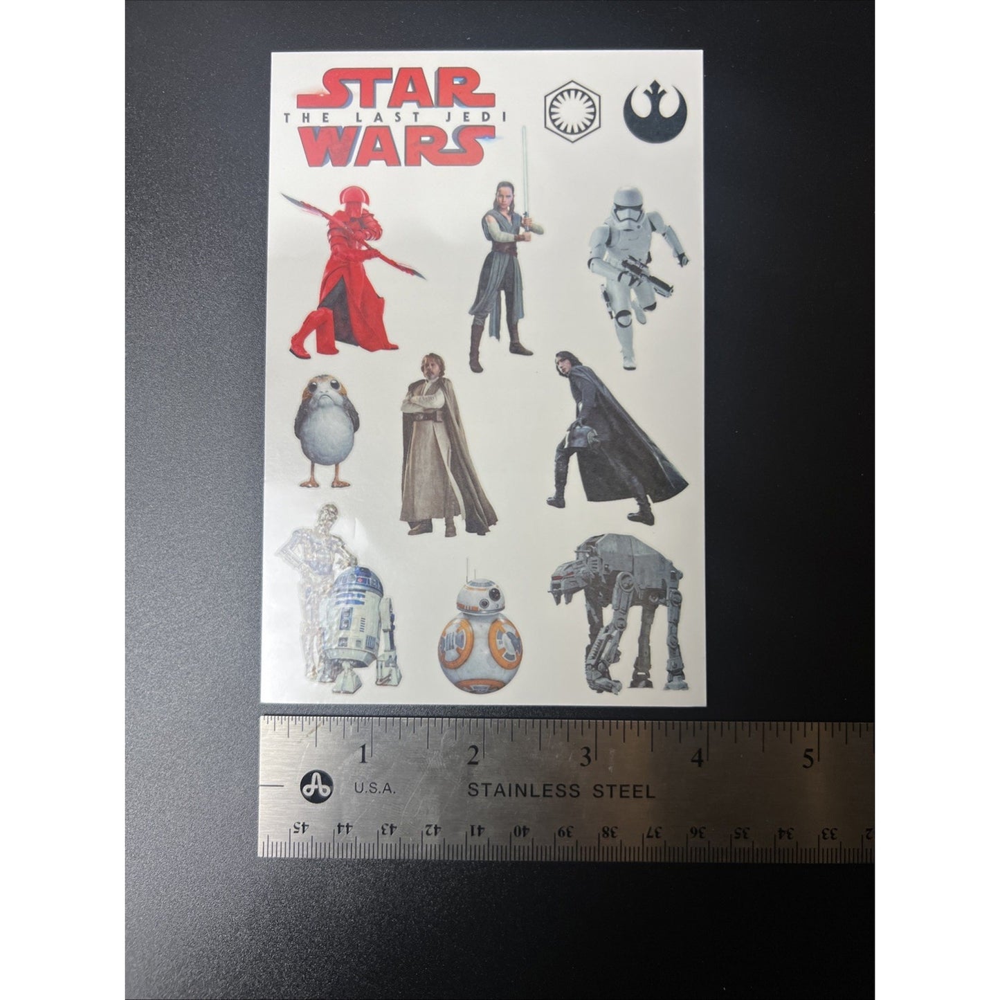 Rare Collectible Star Wars The Last Jedi Temporary Tattoos Vintage Tattoo 10 Ct