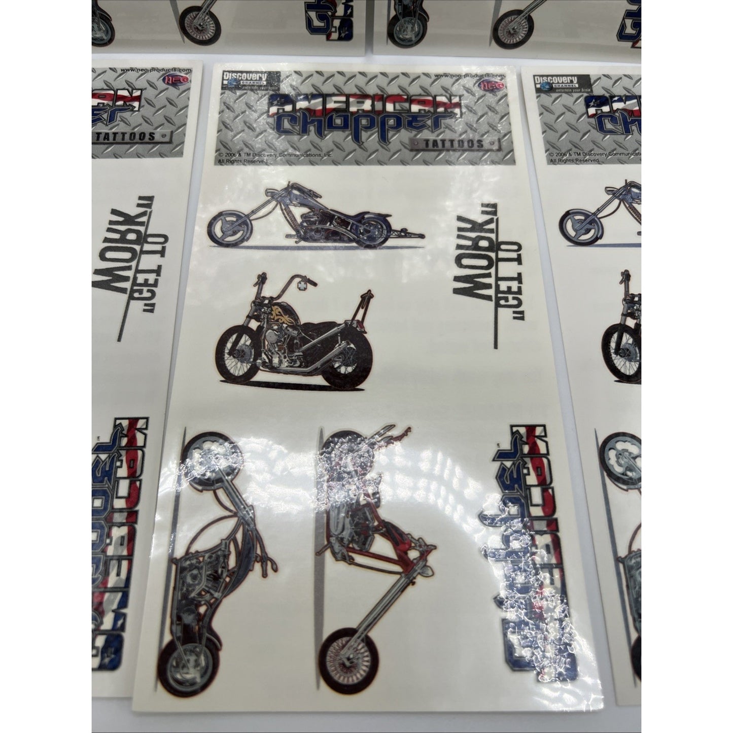 Neo Discovery American Chopper Motorcycle Temporary Tattoos Harley 5 Sheets