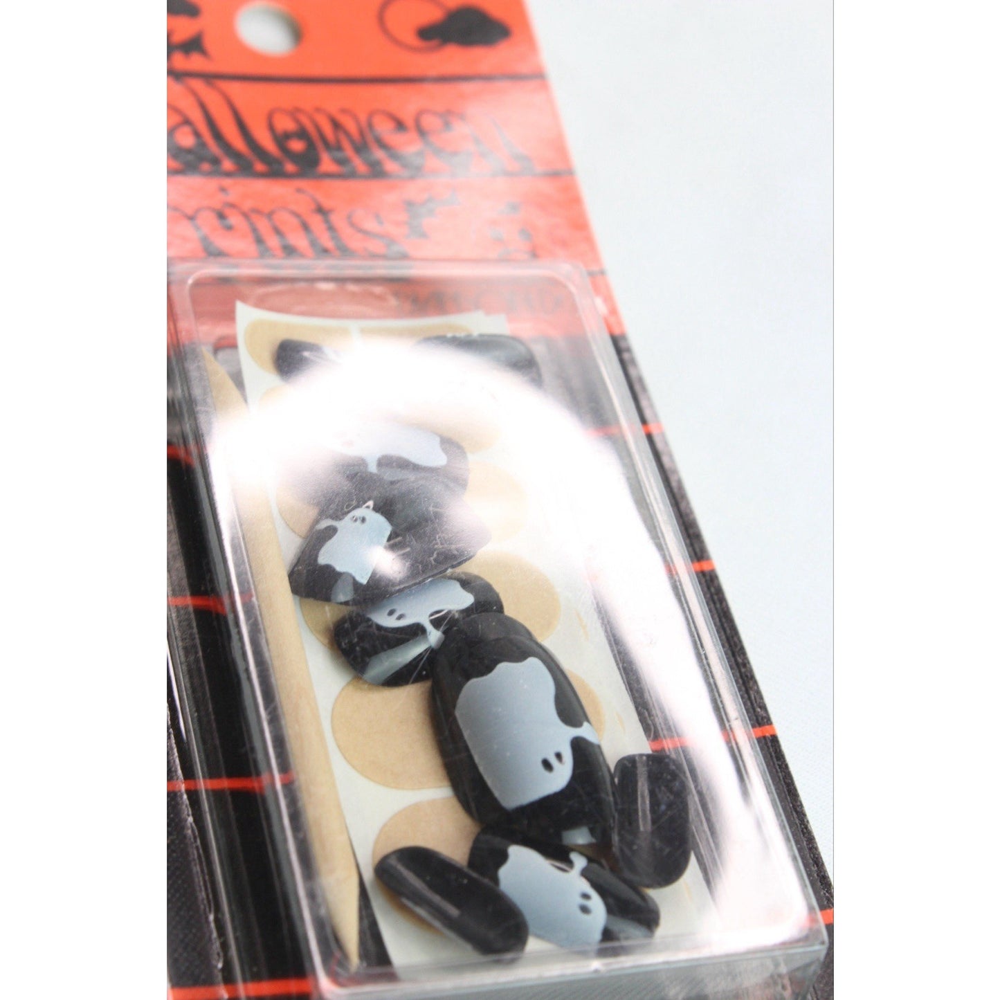 Diamon Deb Kurlash Halloween Press On Nails Vintage 1980s Black And White Ghost