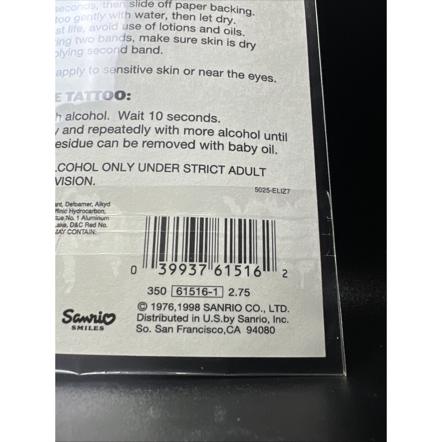1998 Vintage Sanrio Smiles My Melody & Flowers Temporary Tattoos Sealed Sheet