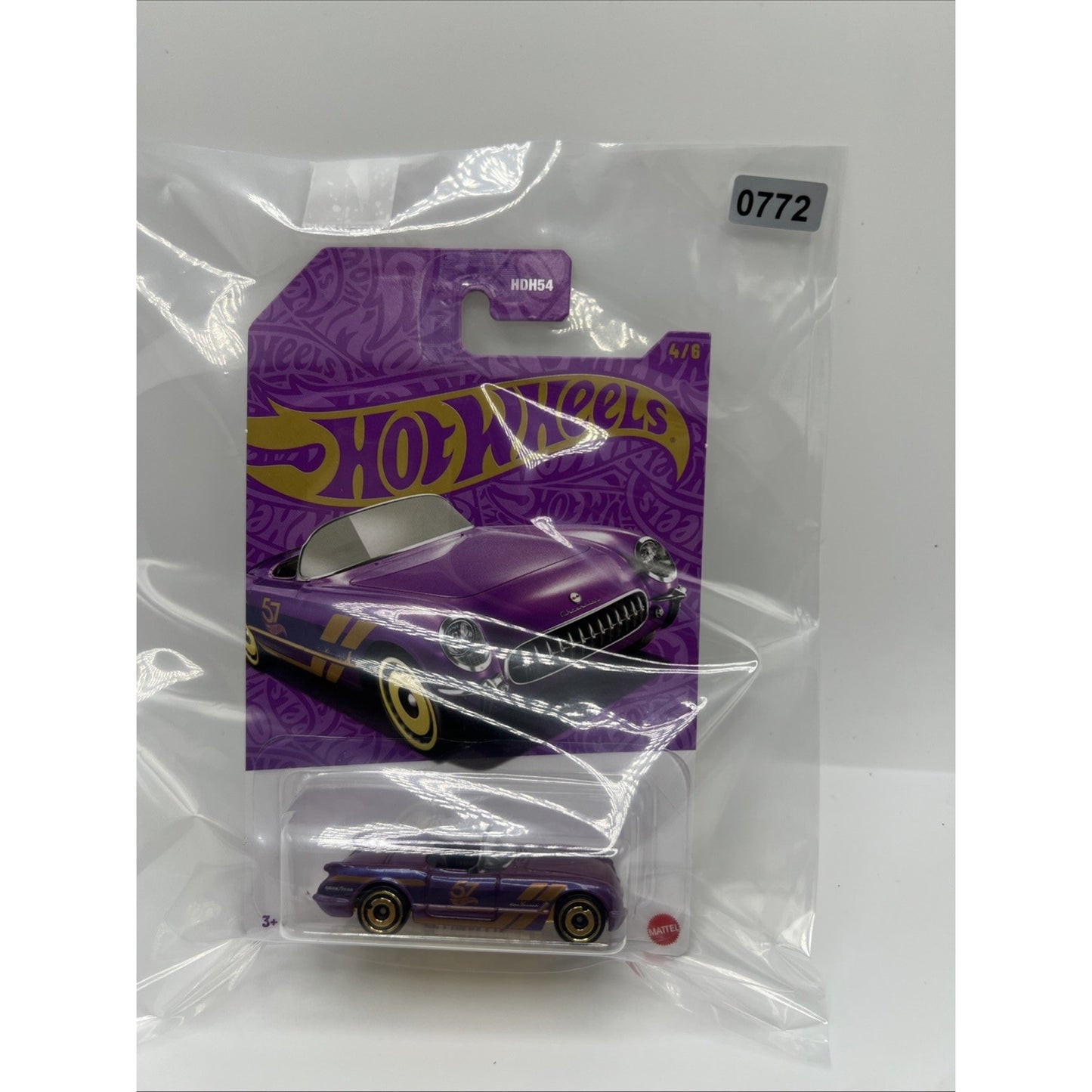 Hot Wheels '55 Corvette Purple #4 4/6 2025 Pearl Chrome 57th Anniversary Gold