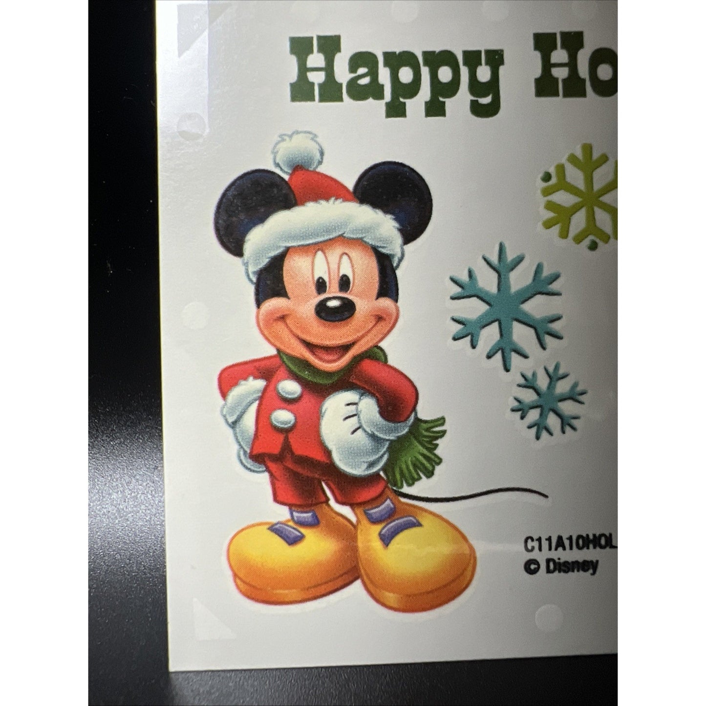 Walt Disney Mickey Mouse & Minnie Happy Holidays 10 Temporary Tattoos Christmas