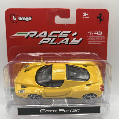 Burago 1/43 Race and Play Enzo Ferrari Rare Yellow Die Cast Toy Model Car New