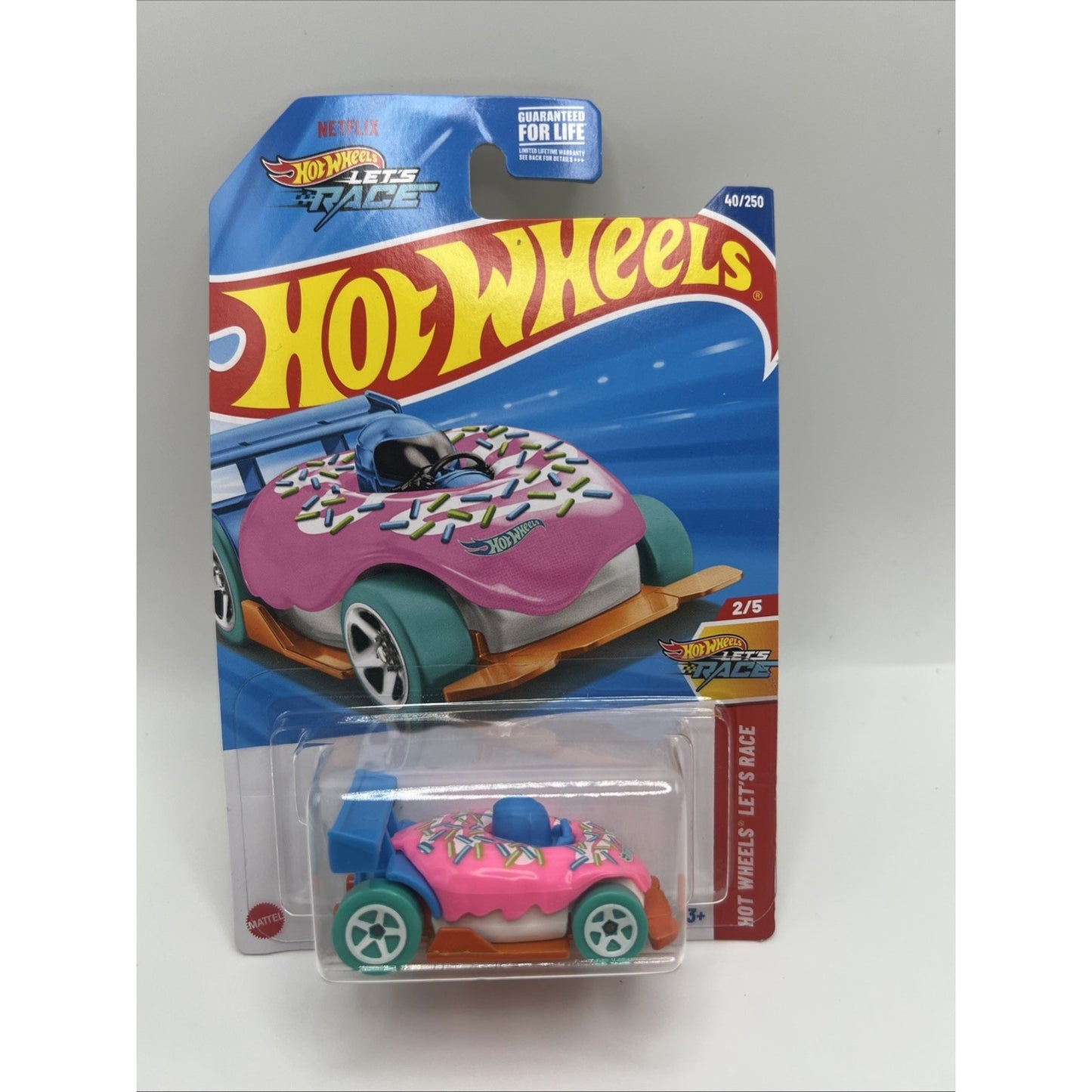 2025 Hot Wheels Let's Race 2 Donut Drifter Pink #2 Netflix Series Die Cast Car