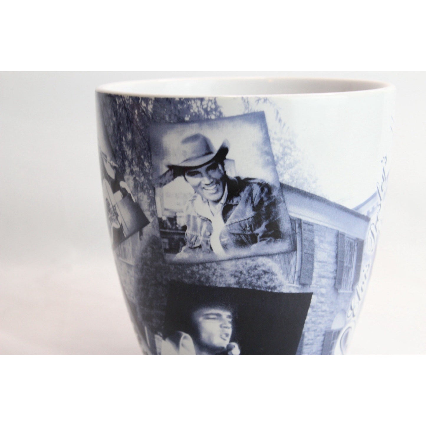 Elvis Presley Mug Cup Coffee Tea Graceland Black & White Photos Movies Rare Find
