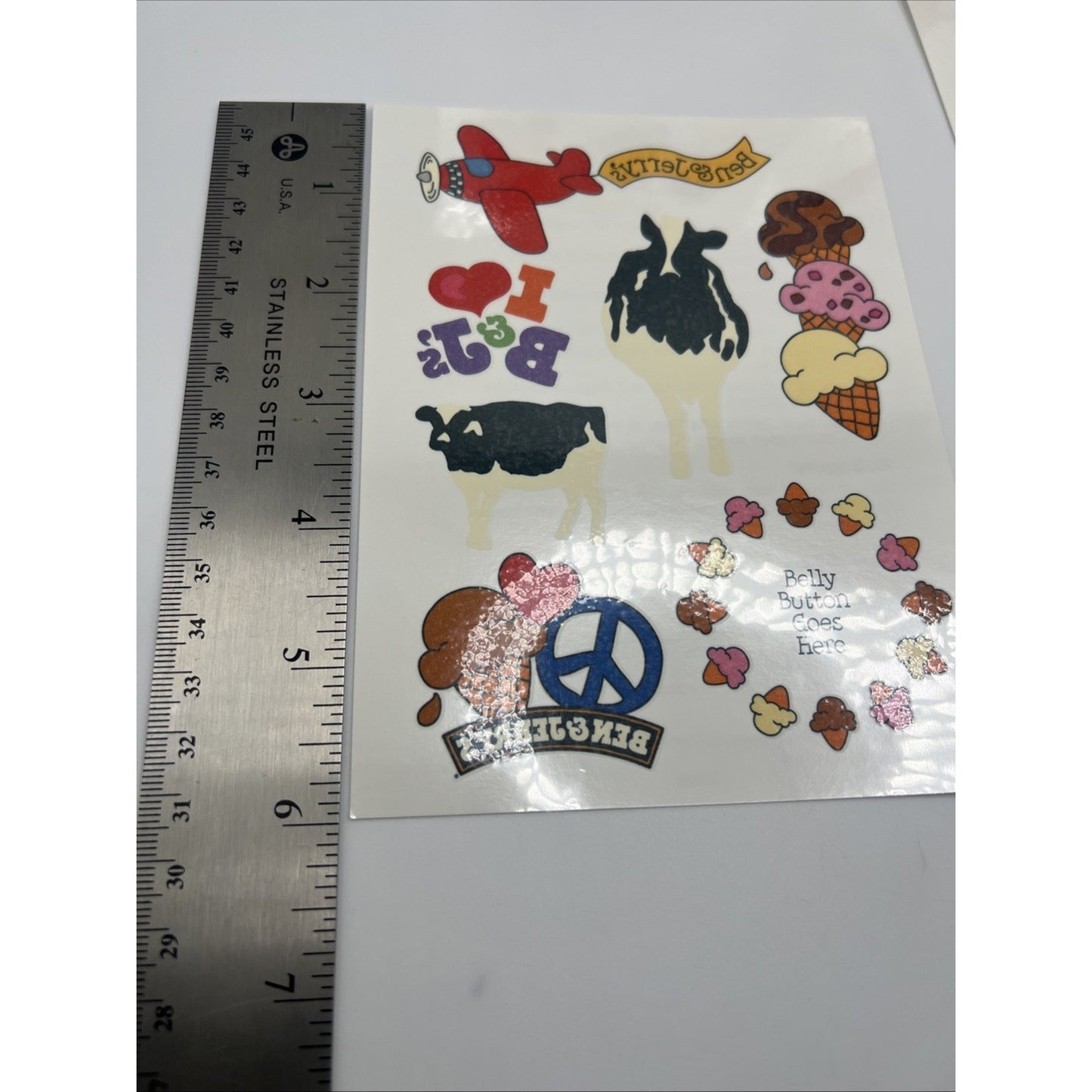 2007 Ben & Jerry's Ice Cream Milk Temporary Tattoos Vintage Cow Tattoo 6 Pages