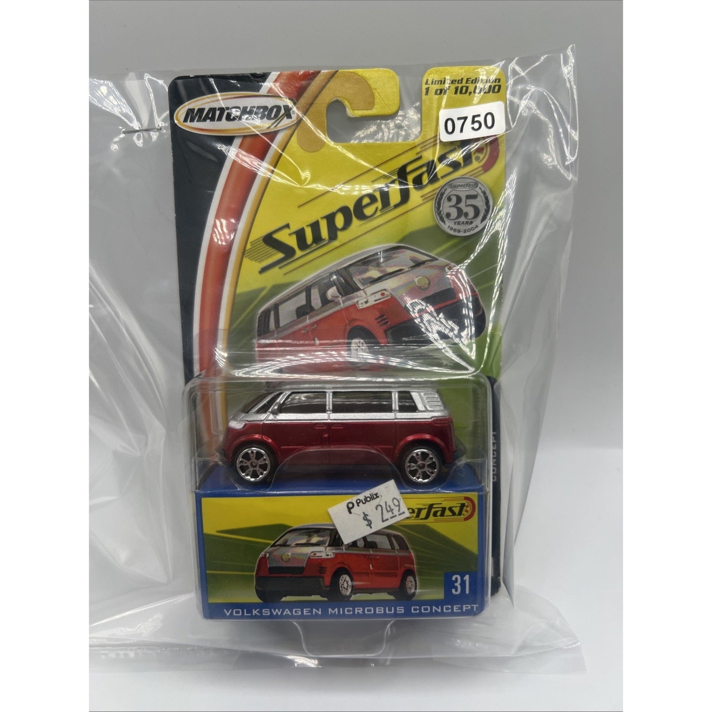 Matchbox 35th Anniversary Superfast #31 Volkswagen Micro Bus 1/64 Diecast Red