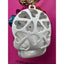 Betsey Johnson White Sugar Skull Jeweled Charm Keychain Bag Charm Day of Dead