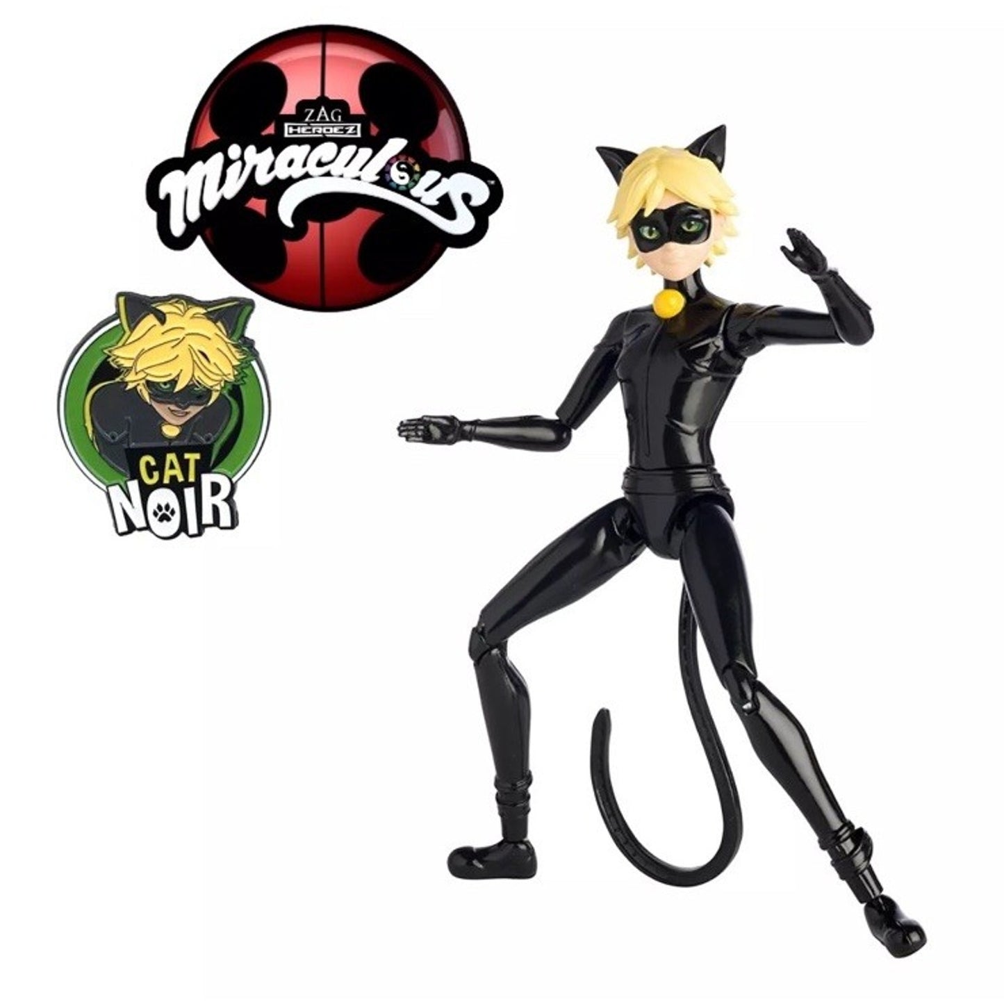 Miraculous Cat Noir Hero Action Figure Doll by Playmates Toys Zag Heroez New