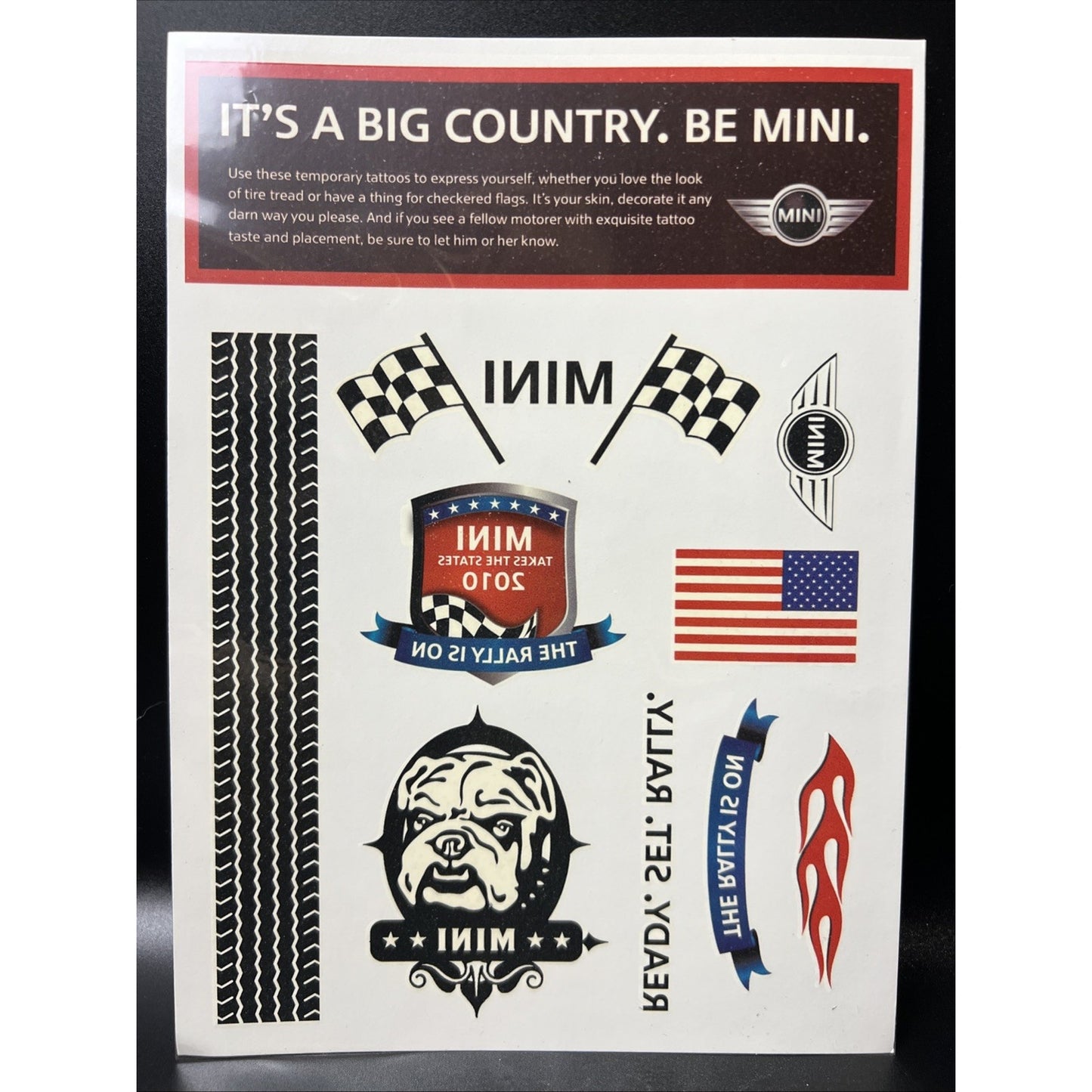 2010 MINI Cooper Bulldog Car Rare Club Member Temporary Tattoos Vintage Tattoo