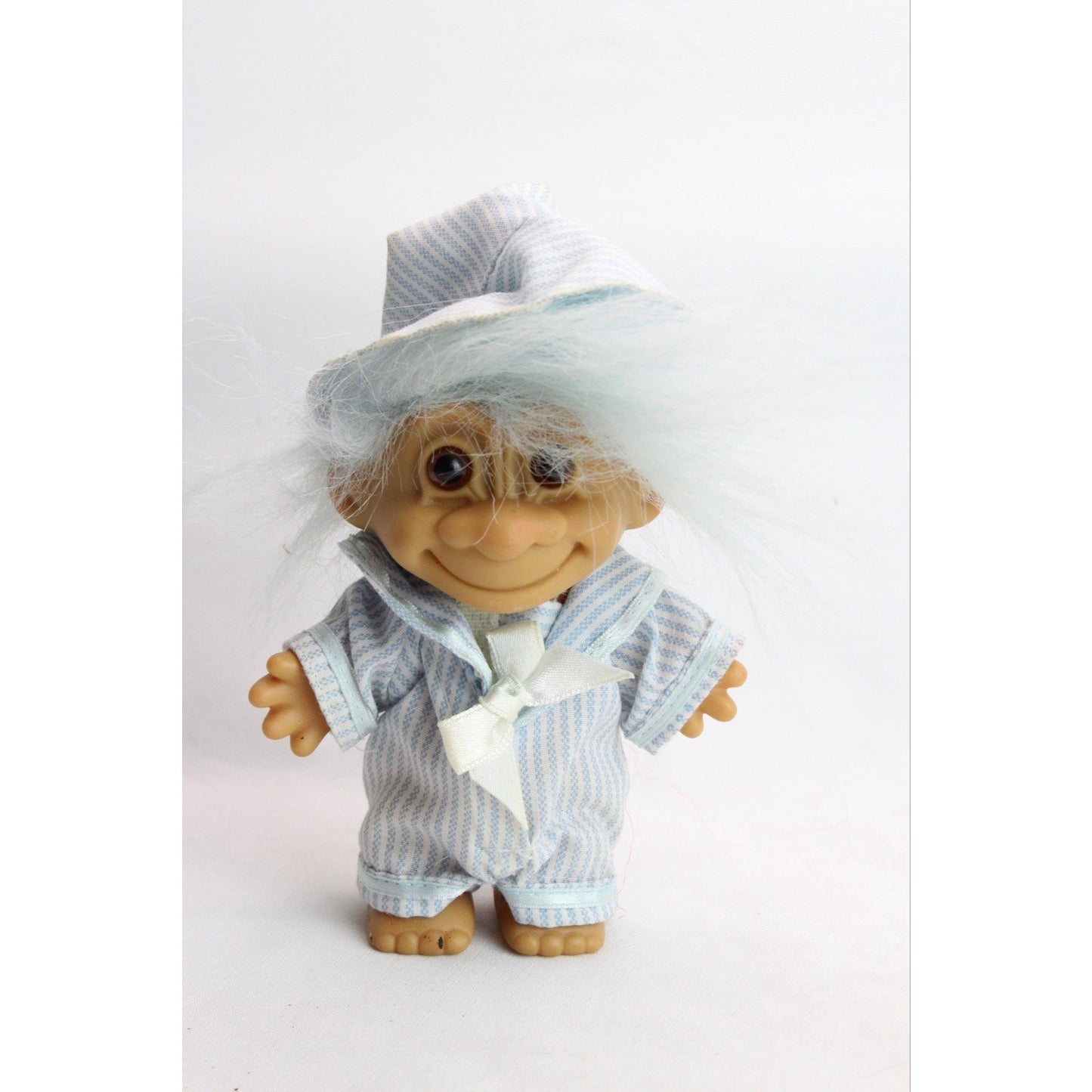 Russ #18455 “Springtime Boy” White Hair Troll Doll With Pinstripe Sailor Suit PJ