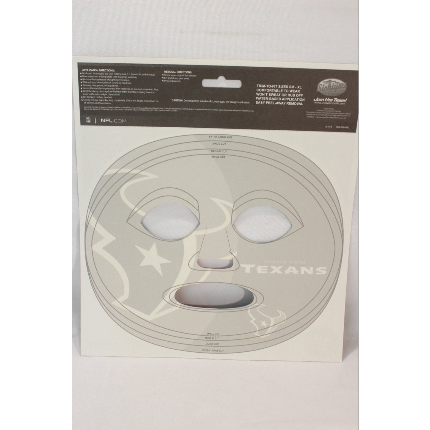 Houston Texans Game Day Face Temporary Tattoo NFL Football Fan Peel Off Tattoos