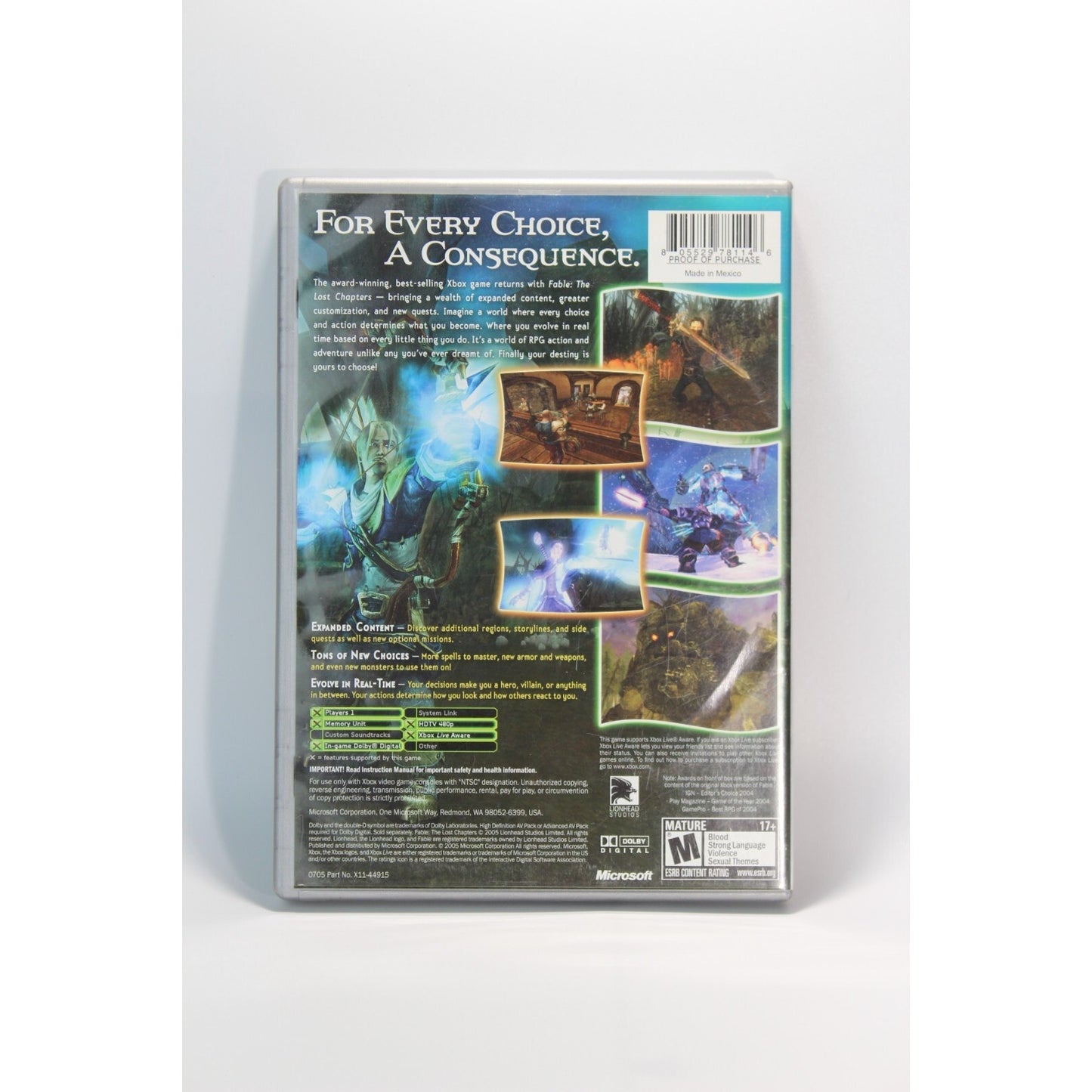 Fable The Lost Chapters Xbox Tested Video Game Used RPG Adventure Game