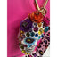 Betsey Johnson White Sugar Skull Jeweled Charm Keychain Bag Charm Day of Dead