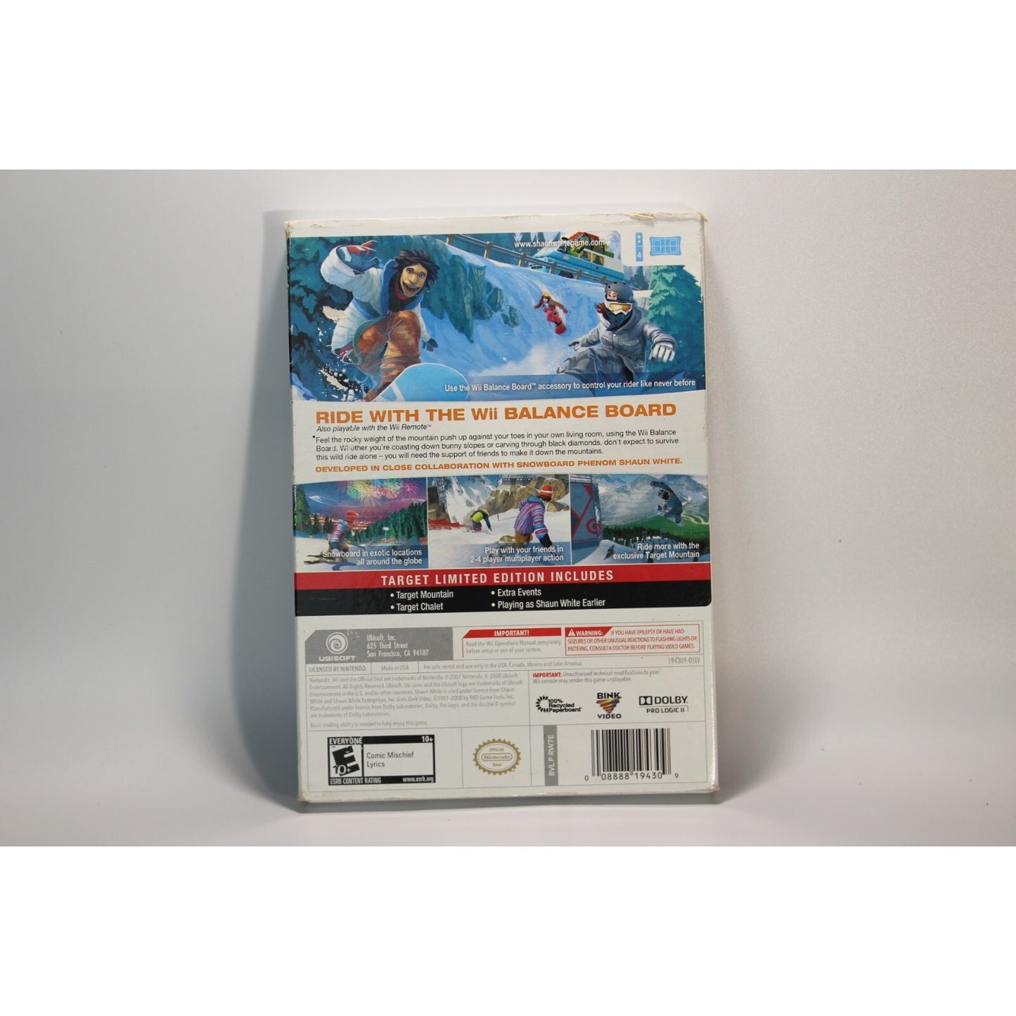Shaun White Snowboarding Road Trip Nintendo Wii Tested Video Game Used Sports