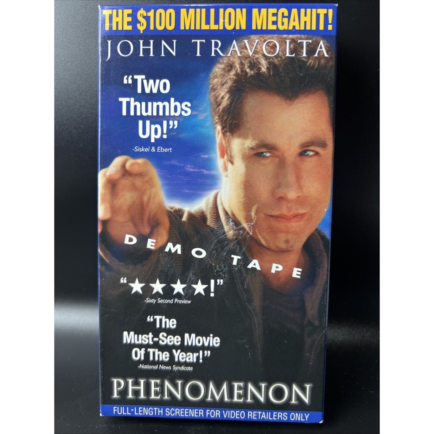Phenomenon (VHS, 1997) Tape & sleeve Full Length Screener Screening Not For Sale