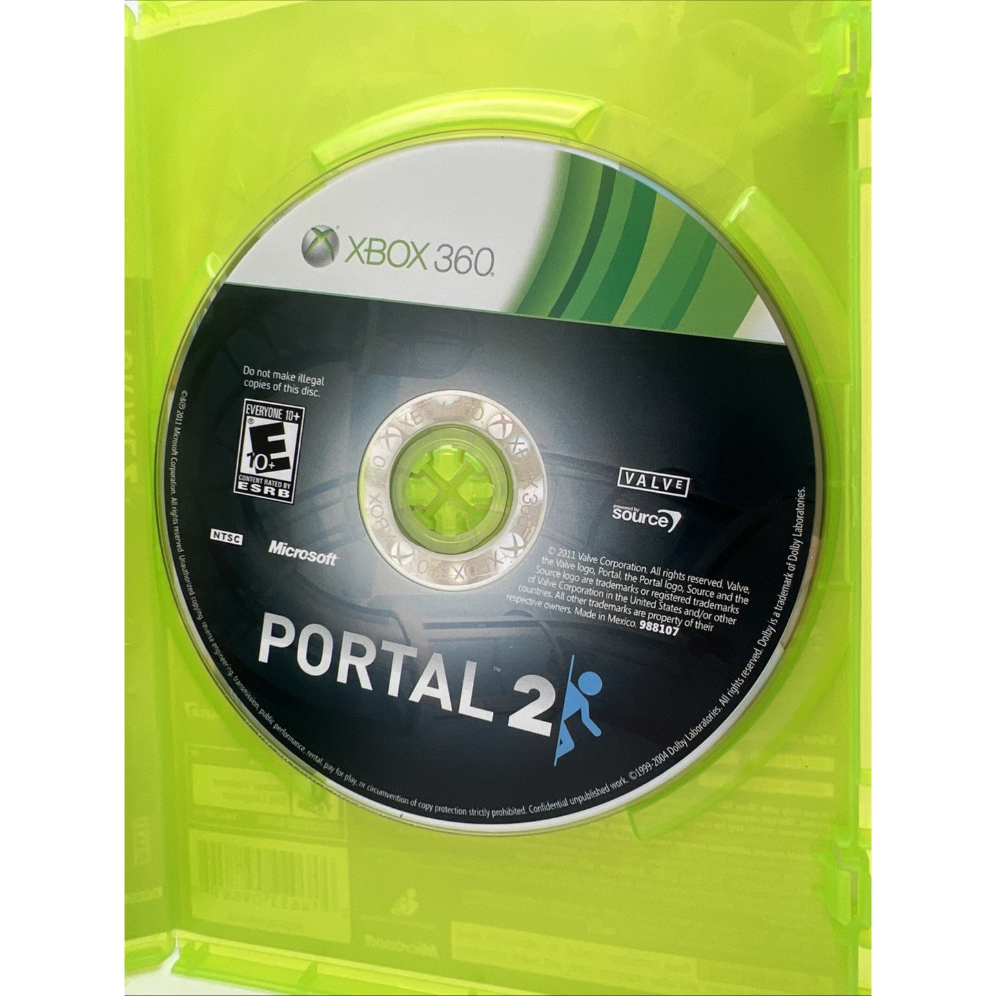 Portal 2 Microsoft Xbox 360 Video Game with Manual And Case Used