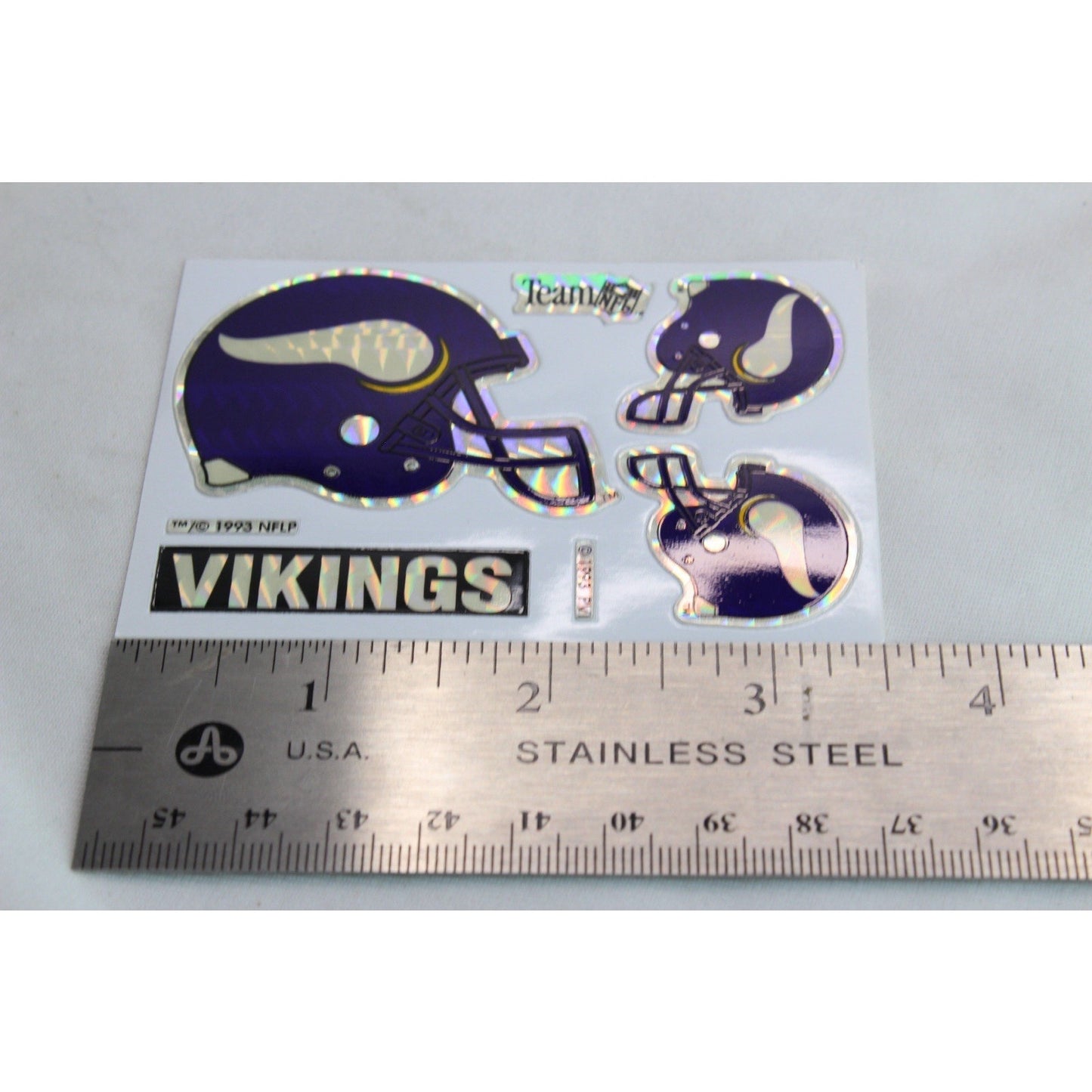 Prism Sticker 1993 NFL Vending Machine Minnesota Vikings Football Team New Old