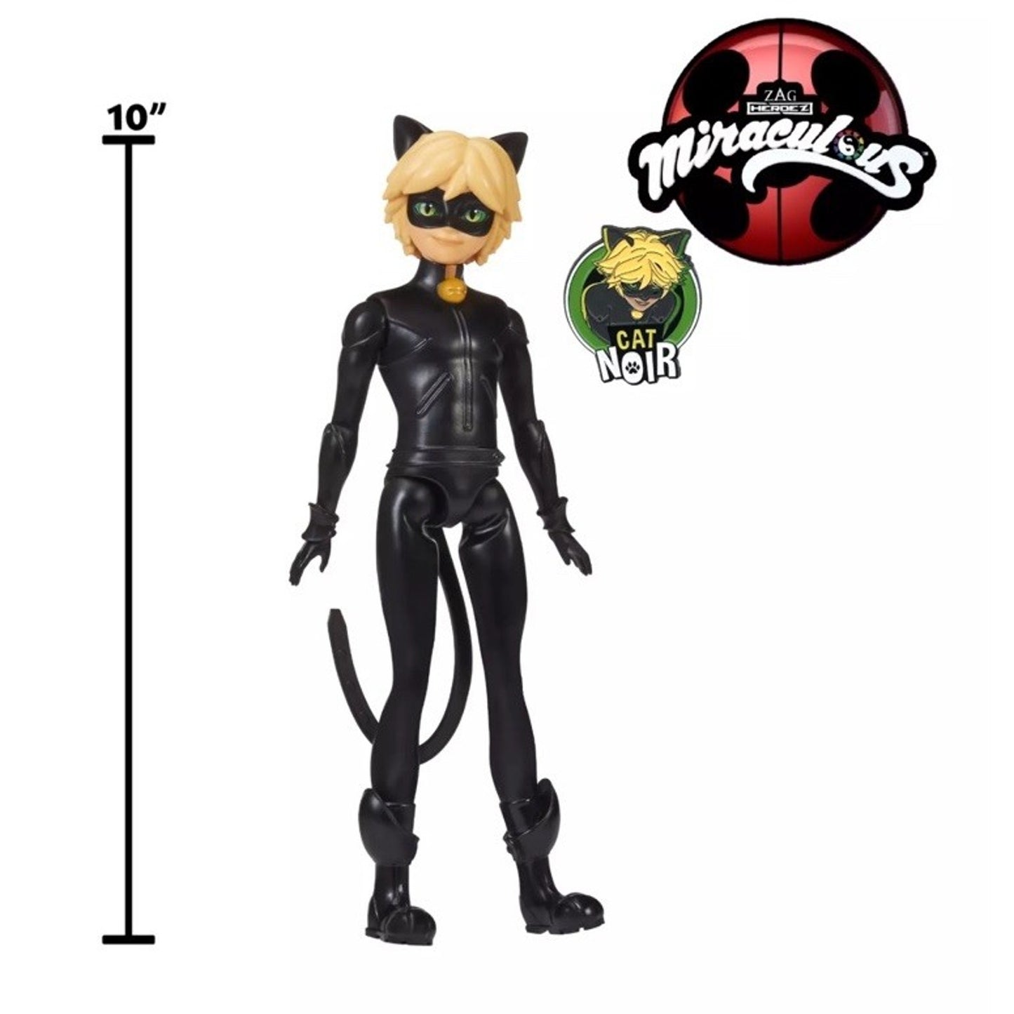 Miraculous Cat Noir Hero Action Figure Doll by Playmates Toys Zag Heroez New