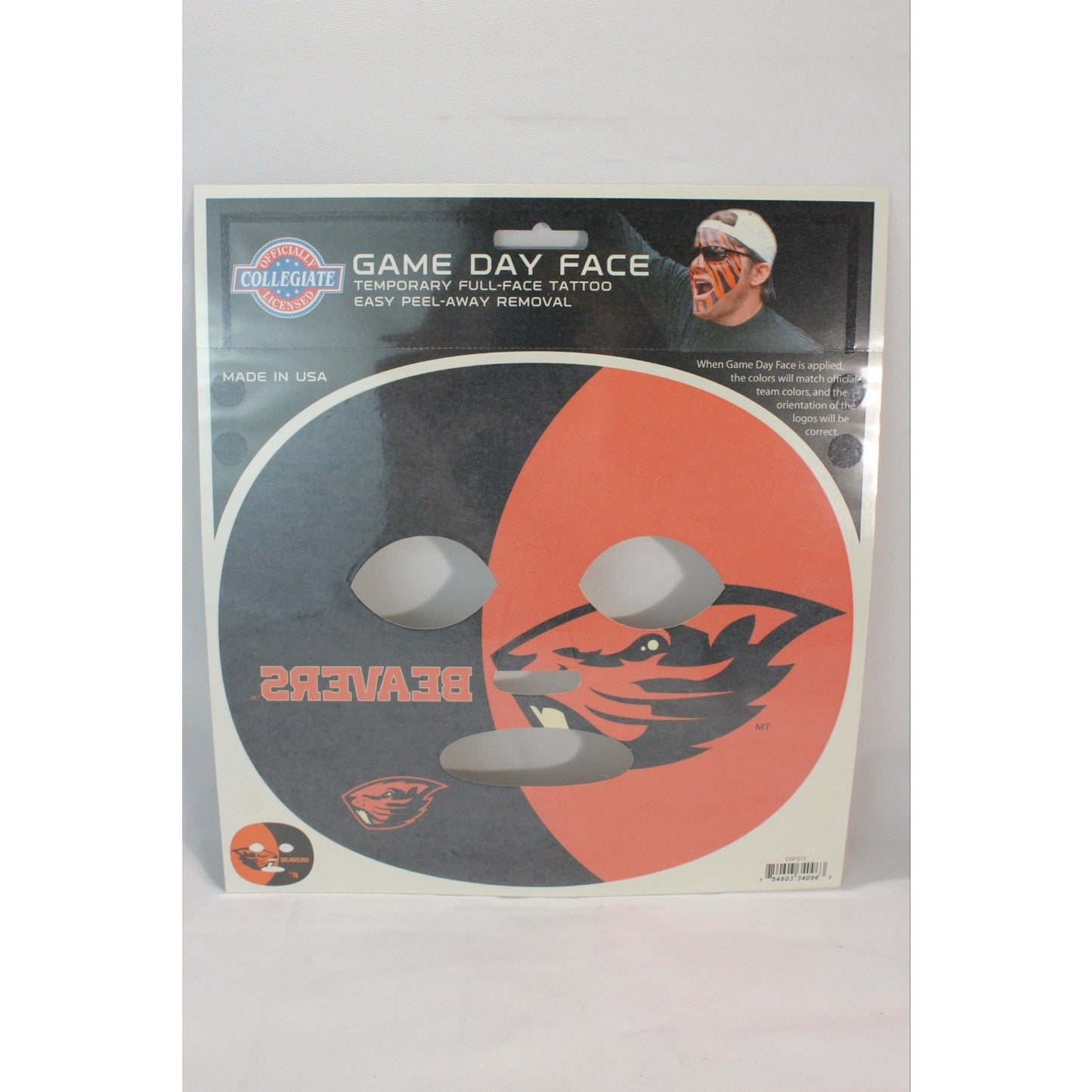 Oregon State Beavers College Game Day Face Temporary Tattoo NFL Football Tattoos