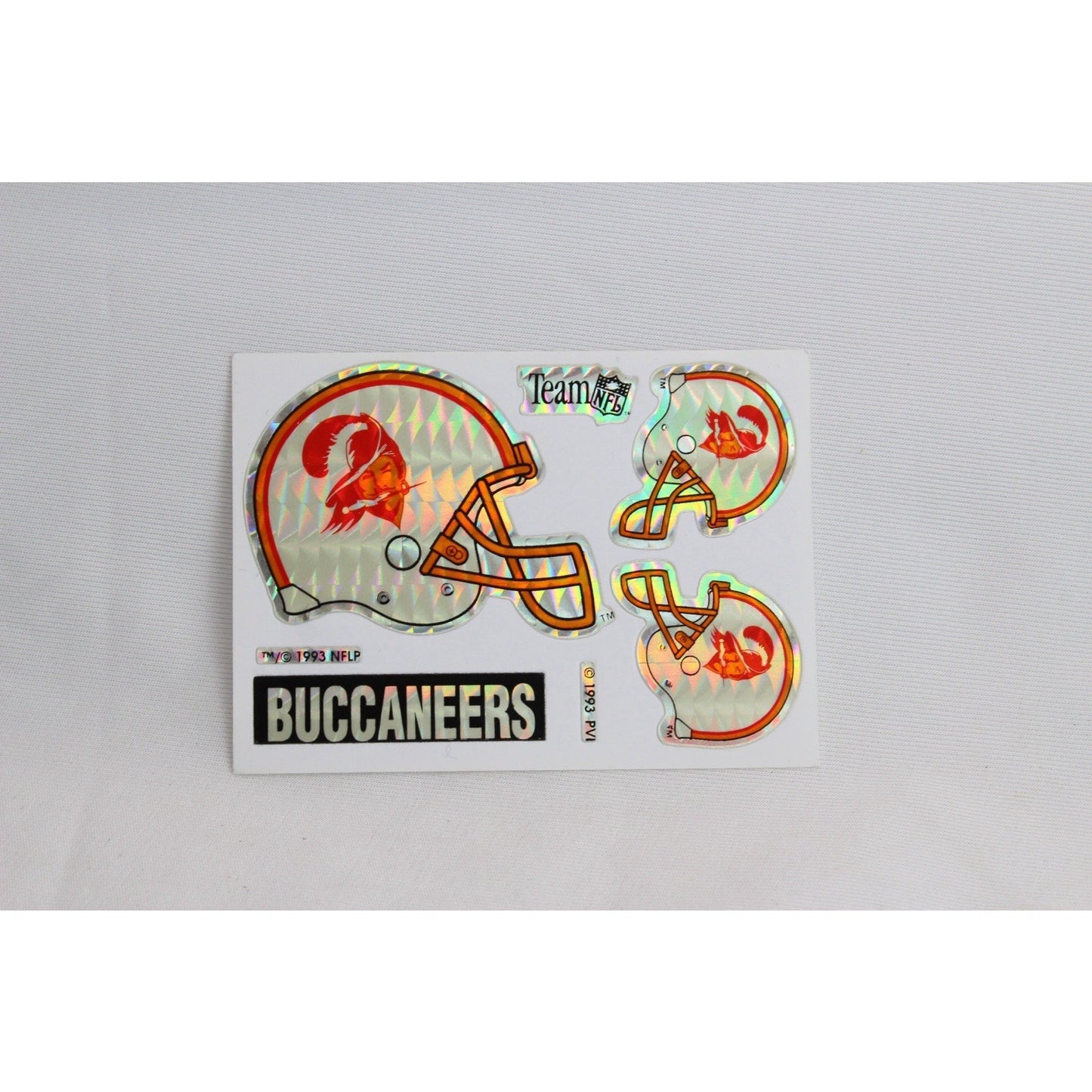 Vintage 1993 Vending Machine Team NFL Tampa Bay Buccaneers Sticker Prism