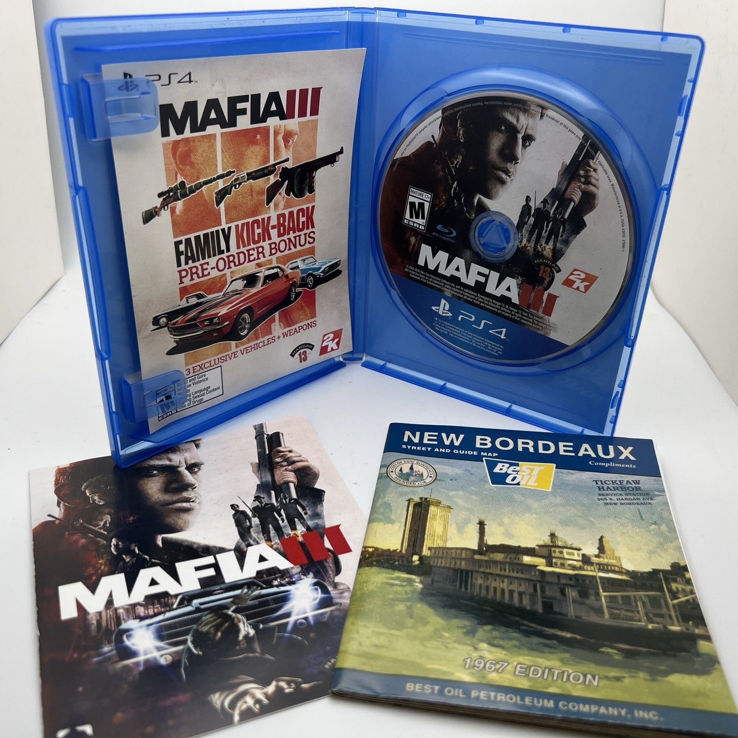 Mafia III Sony PlayStation 4 2016 PS4 Video Game Used With Map And Manual
