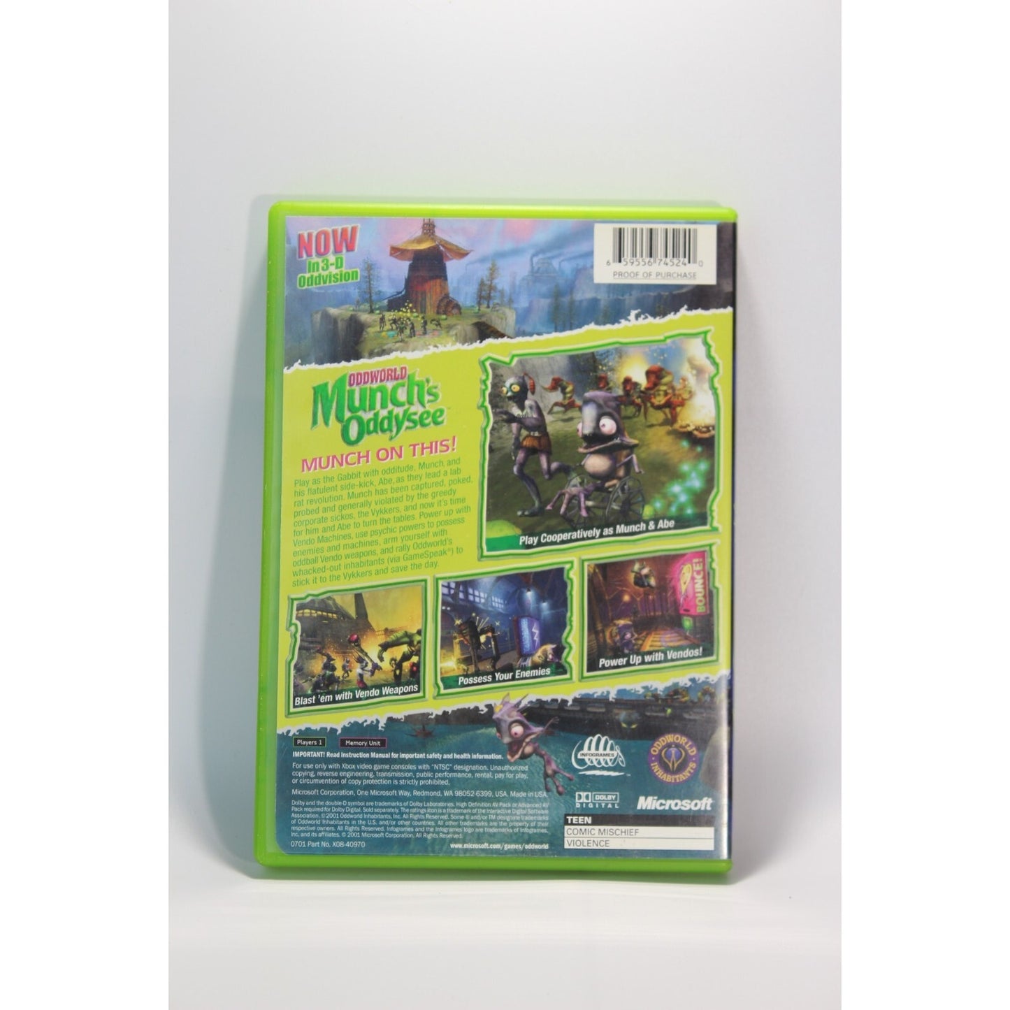 Oddworld Munch's Oddysee Xbox Tested Video Game Used