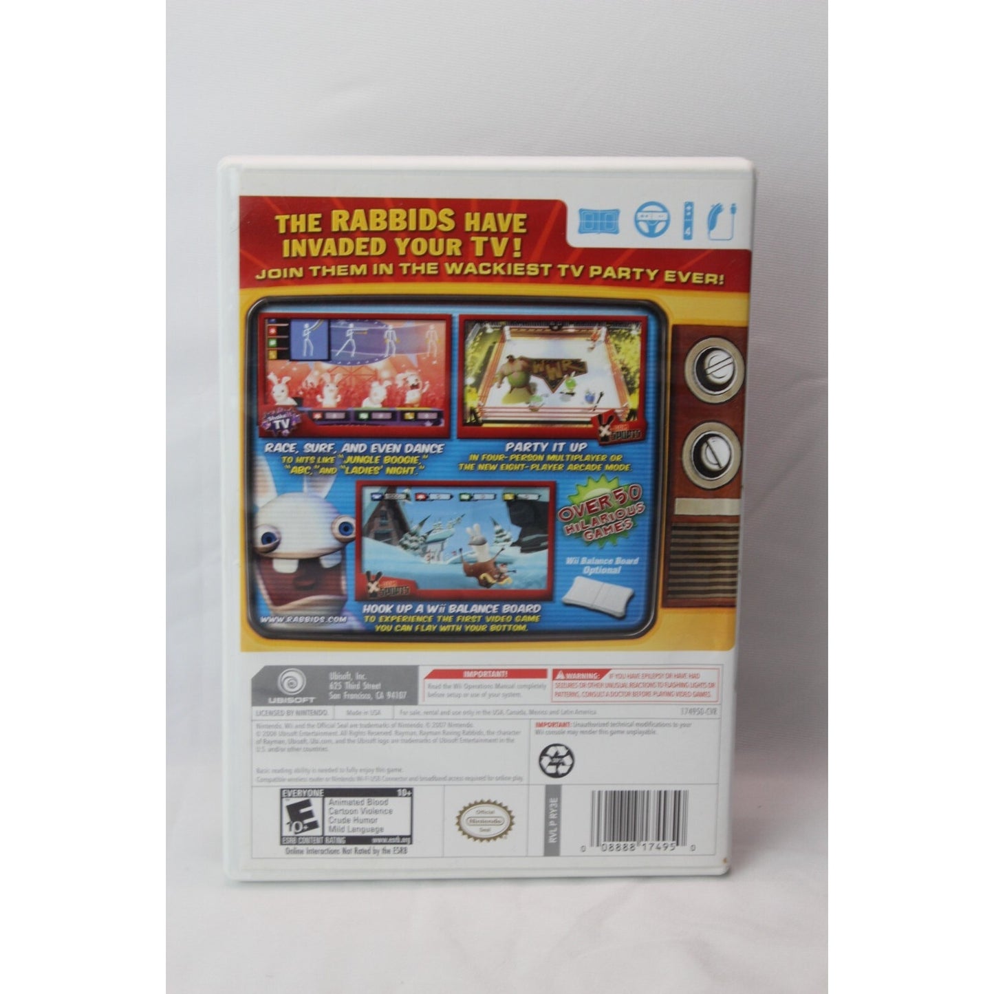 Rayman Raving Rabbids TV Party Nintendo Wii Tested Video Game Used