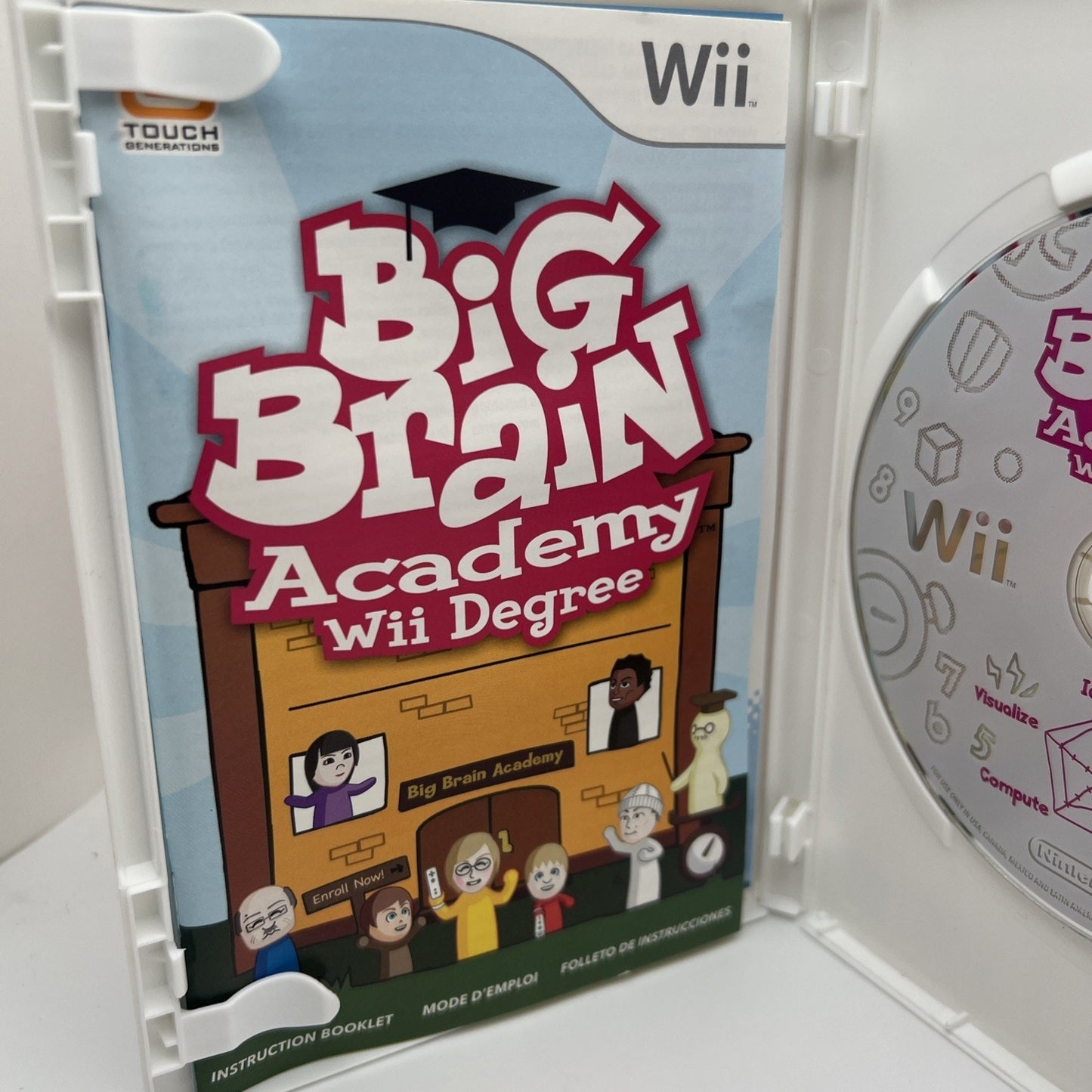 Big Brain Academy: Wii Degree (Nintendo Wii, 2007) Video Game Used With Case