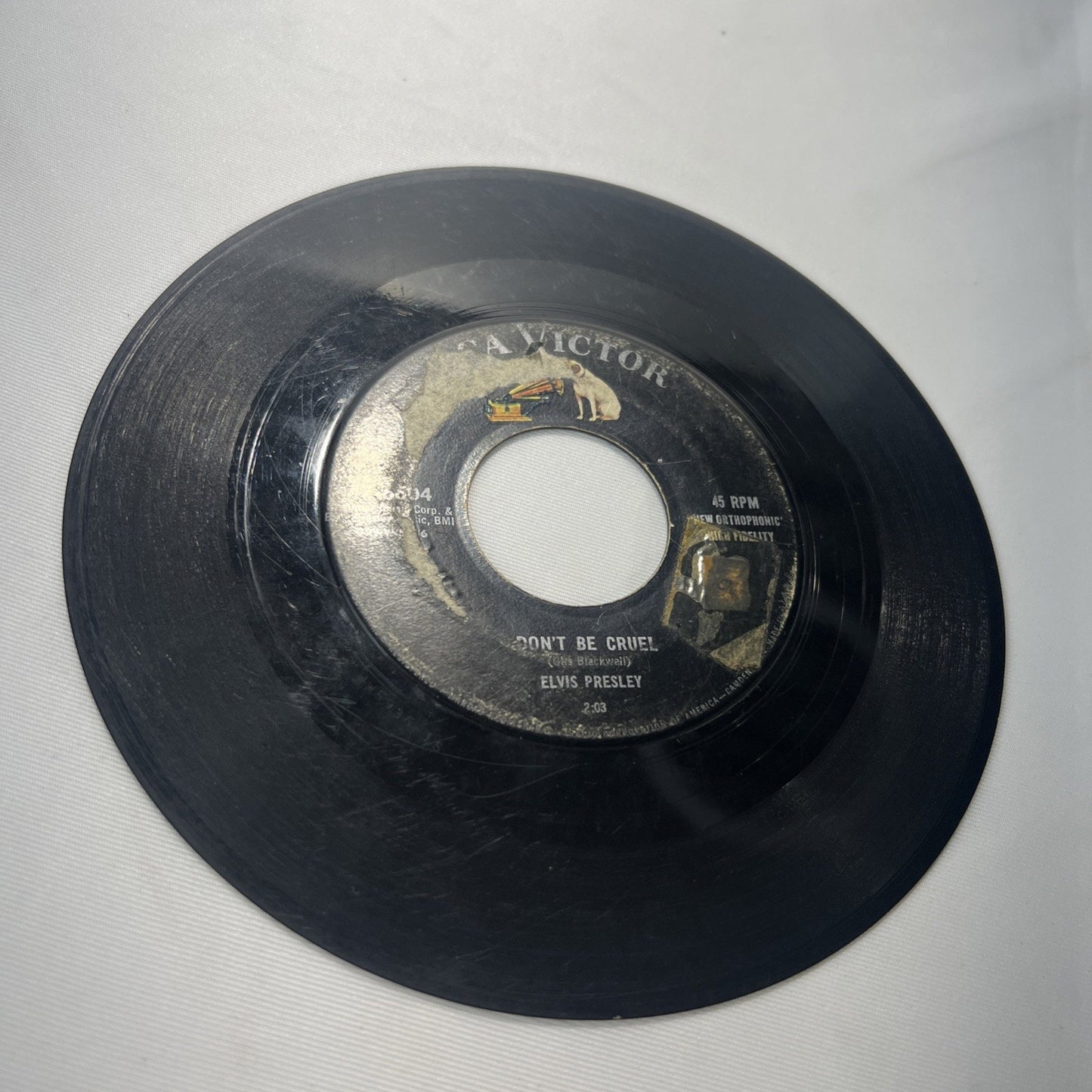 Elvis Presley Don't Be Cruel / Hound Dog 45 rpm Record 47-6604 RCA Victor Rare