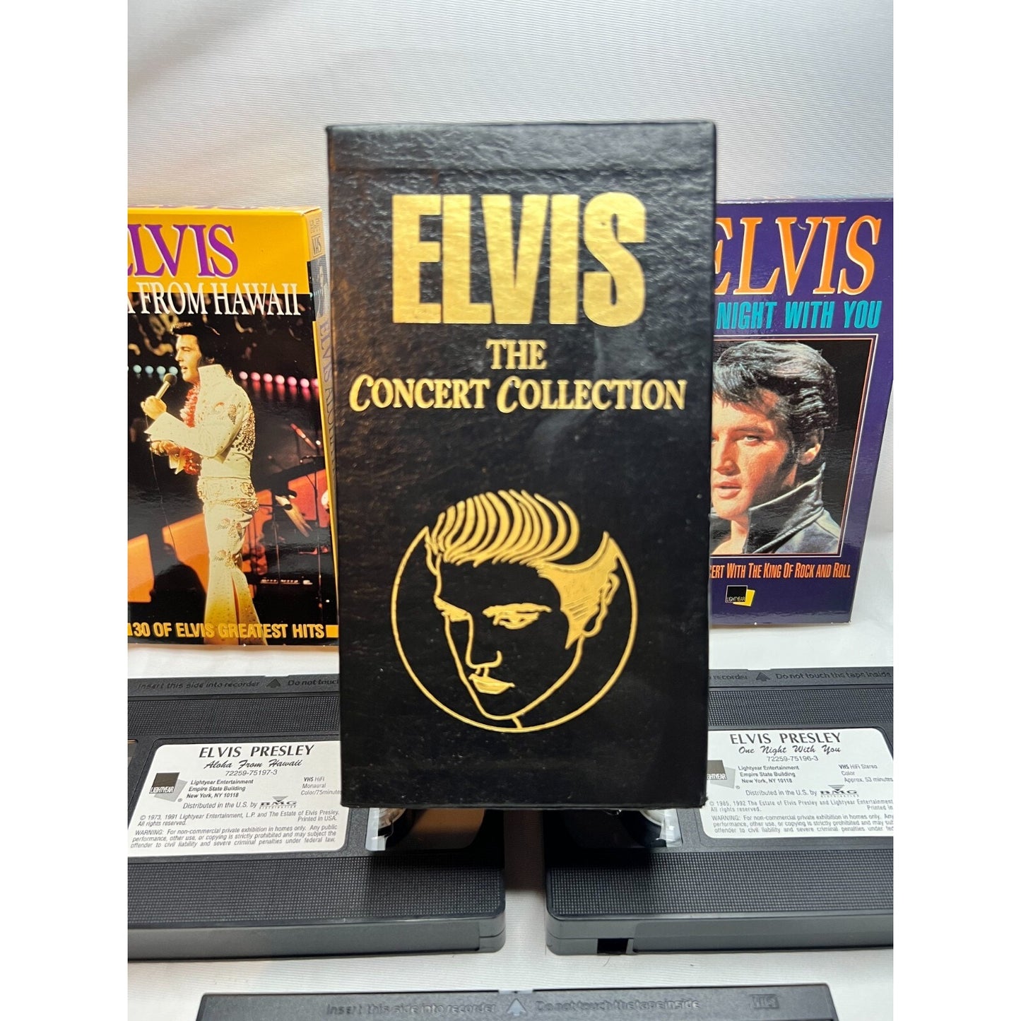 Elvis Presley The Concert Collection 3 VHS Set Tested Video Tapes Used