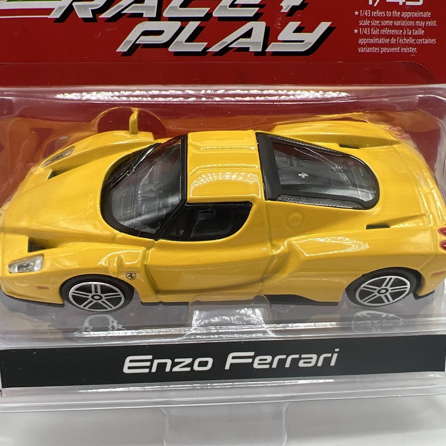 Burago 1/43 Race and Play Enzo Ferrari Rare Yellow Die Cast Toy Model Car New