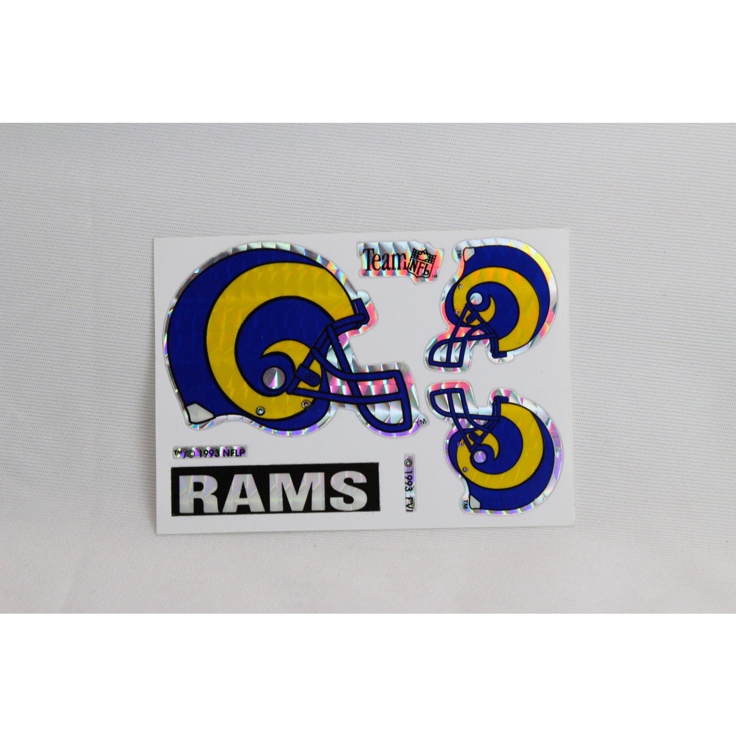 Vintage 1993 Vending Machine Team NFL Los Angeles Rams Sticker Prism
