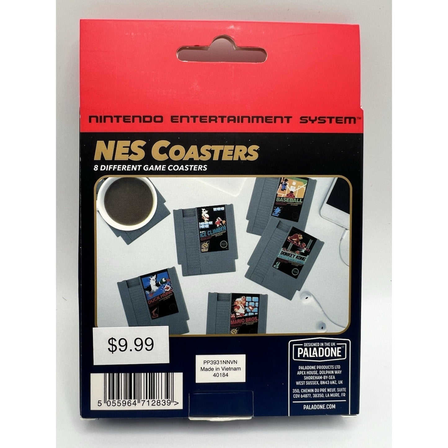 Nintendo Official NES 8 Coasters Super Mario Metroid Zelda Donkey Kong New Game