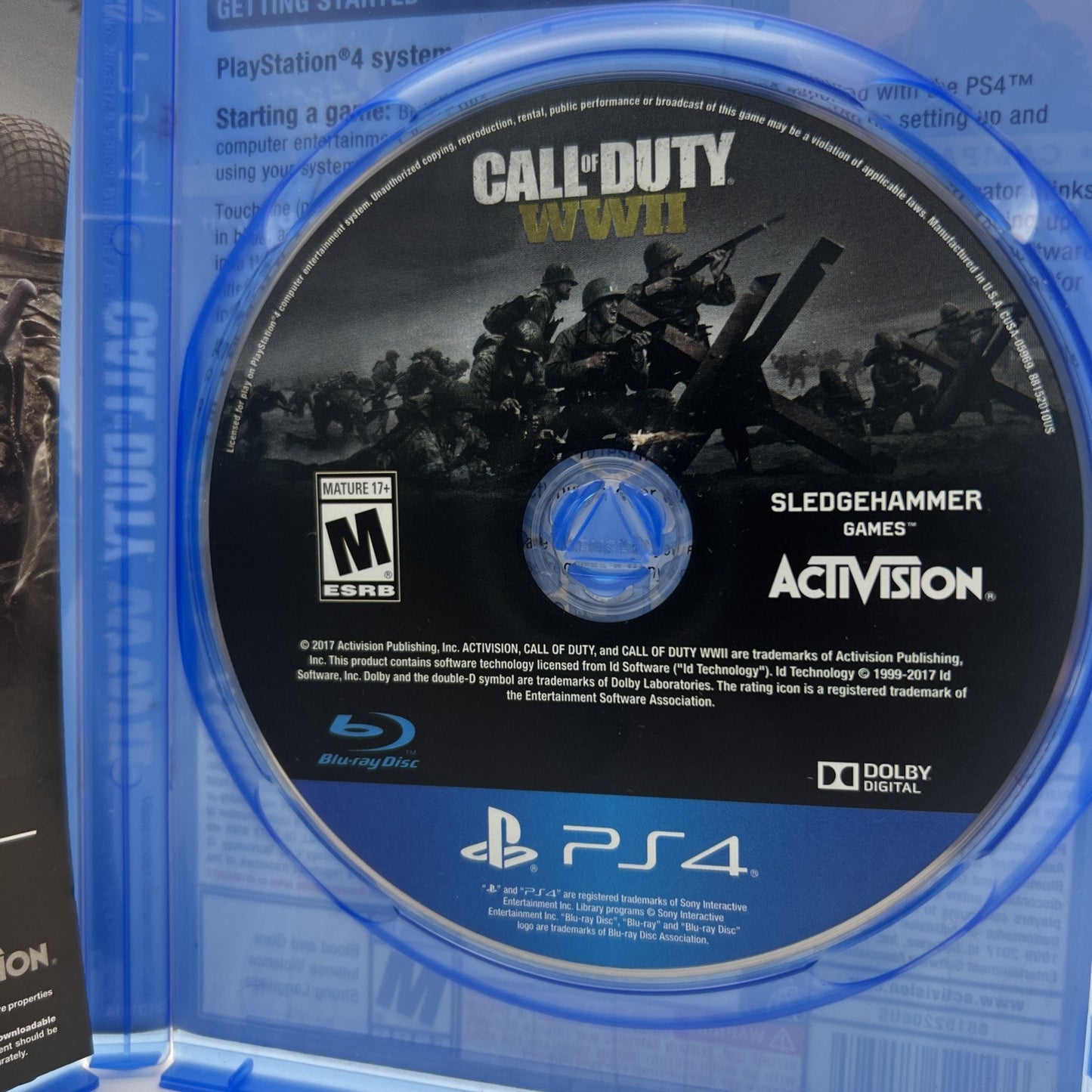 PS4 Call of Duty WWII Sony Playstation 4 2017 Video Game with Case World War 2