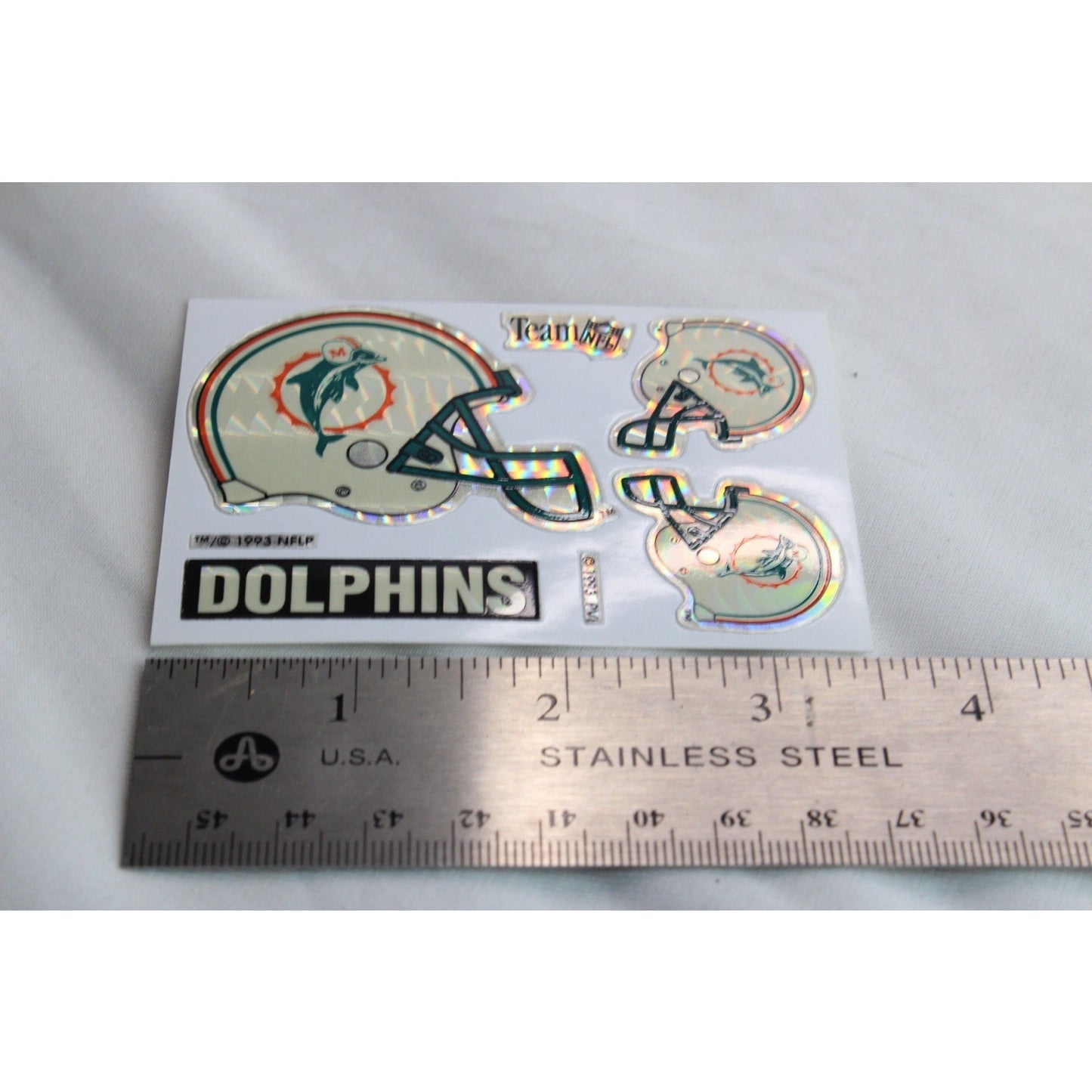1993 NFL Miami Dolphins Vending Machine Prism Sticker Football Team New