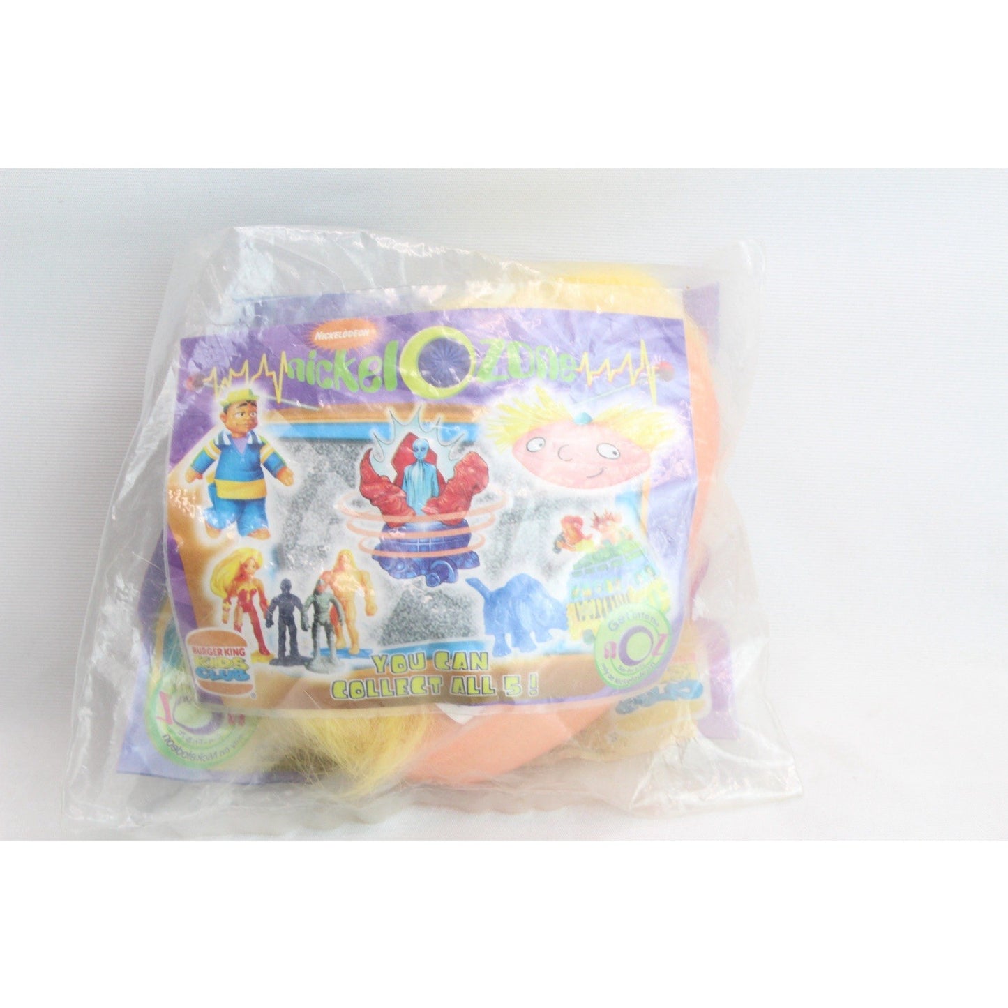 Hey Arnold Plush Head Burger King Kids Meal Nickelodeon 1998 Nickel-O-Zone Toy