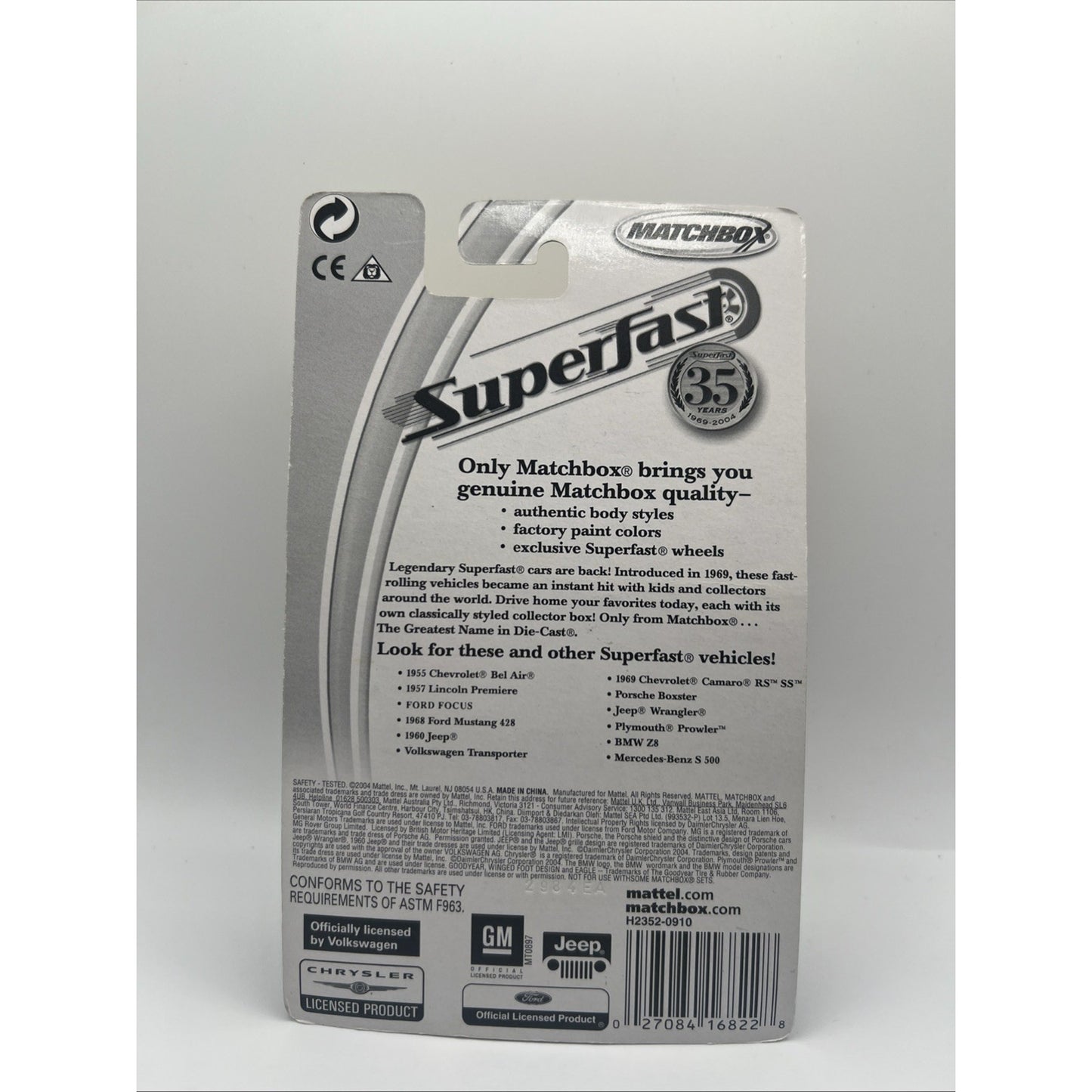 Jeep 2004 Matchbox Superfast 35 Years #53 1960 1:64 Chrome Wheels Die Cast Car