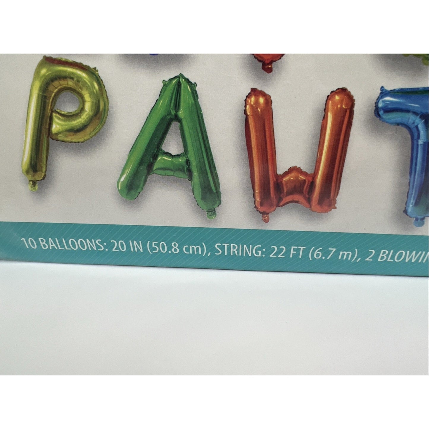 Pet Party Let's Pawty Party Balloon Banner 10 x 20 Balloons Celebrate Dog Puppy