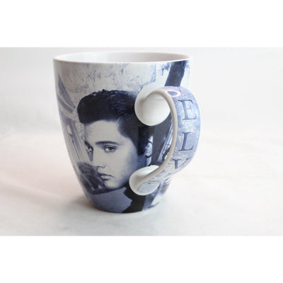 Elvis Presley Mug Cup Coffee Tea Graceland Black & White Photos Movies Rare Find