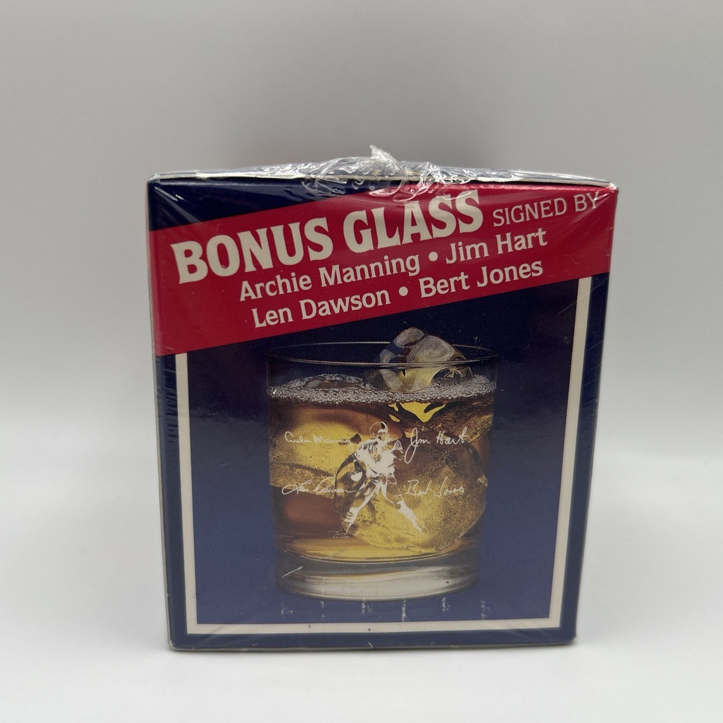 Seagrams VO Golden Quarterback Challenge Whiskey Bar Glass 1992 Rare NFL