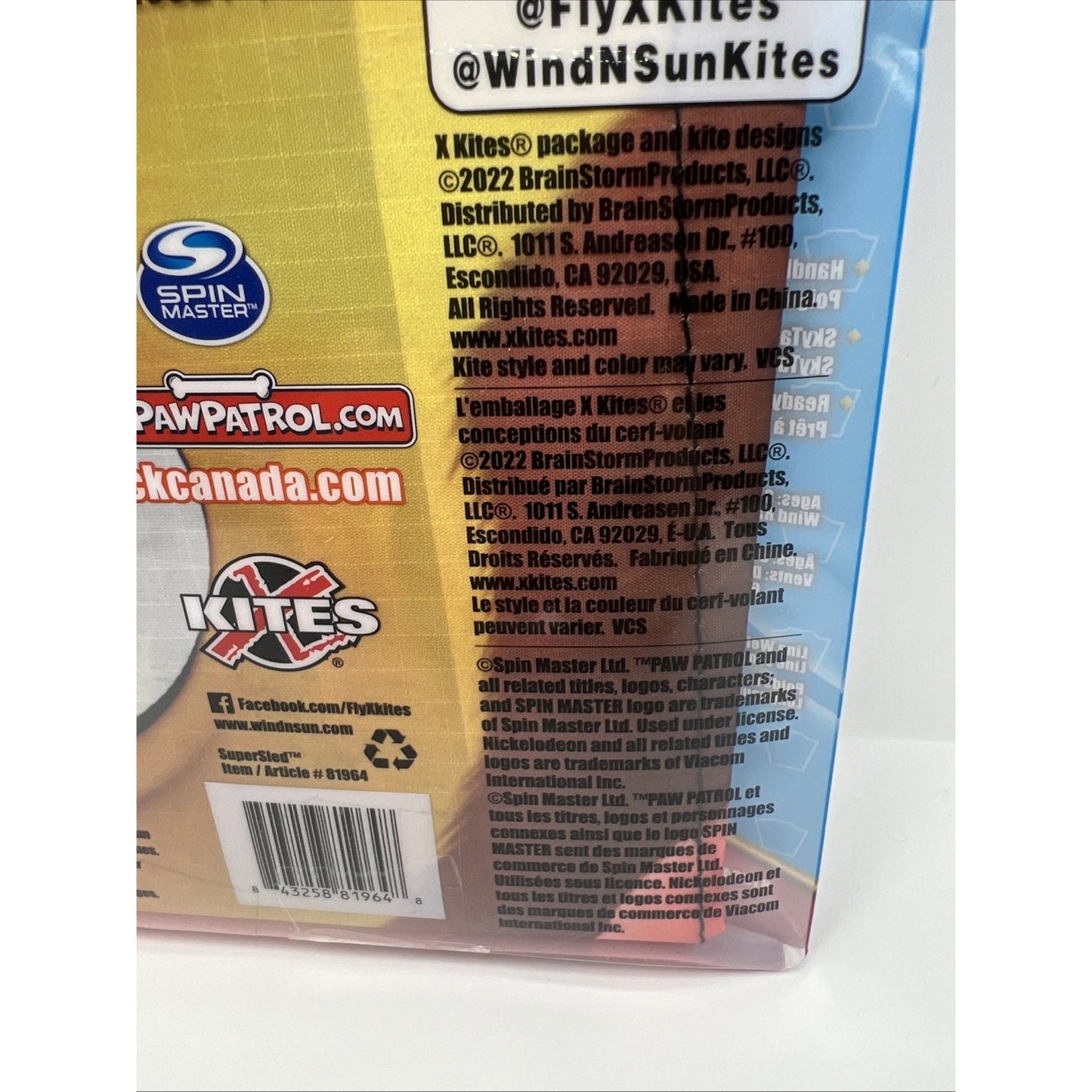 Paw Patrol Kite Chase Brand New 32 Inch Nylon Frameless with Handle & Line