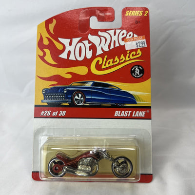 Hot Wheels Classics Series 2 Blast Lane #26 Of 30 Red Orange Rare color Die cast