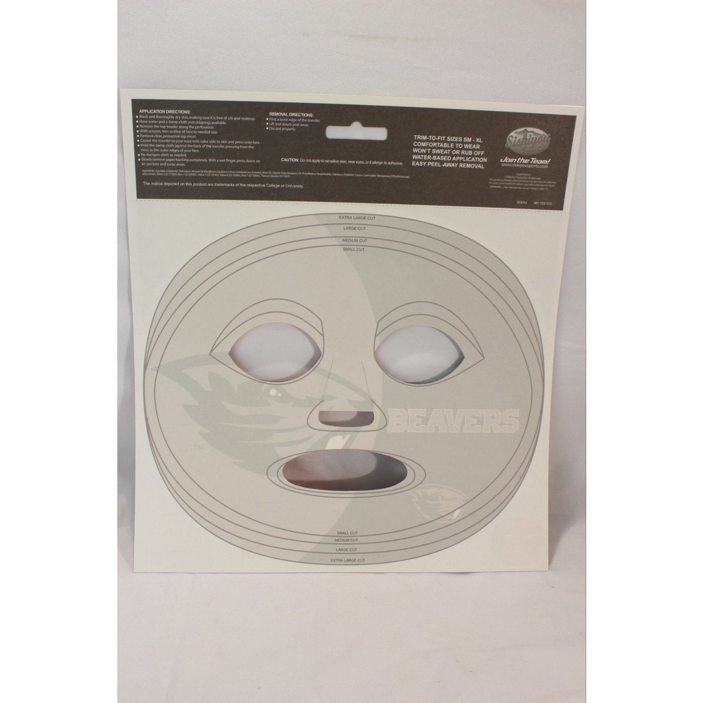 Oregon State Beavers College Game Day Face Temporary Tattoo NFL Football Tattoos