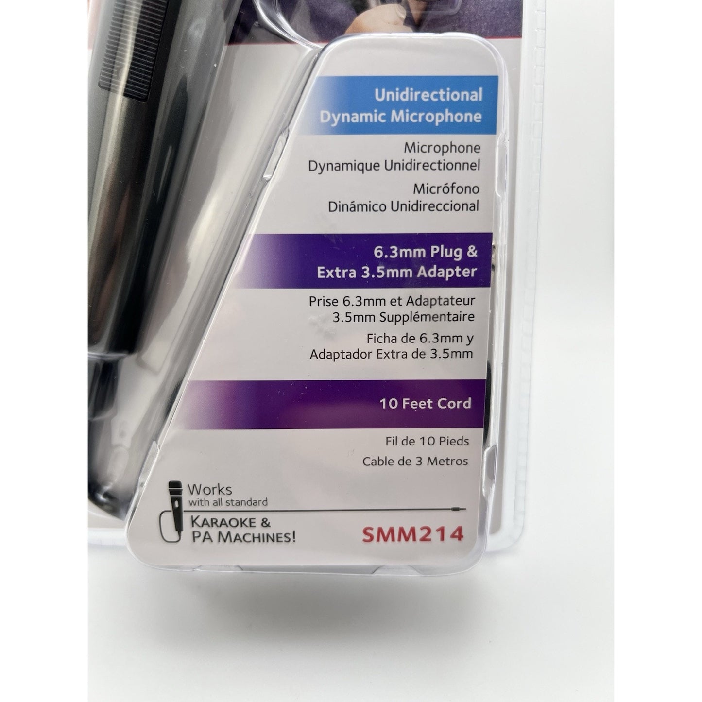 Singing Machine Unidirectional Karaoke Microphone And Adapter Brand New